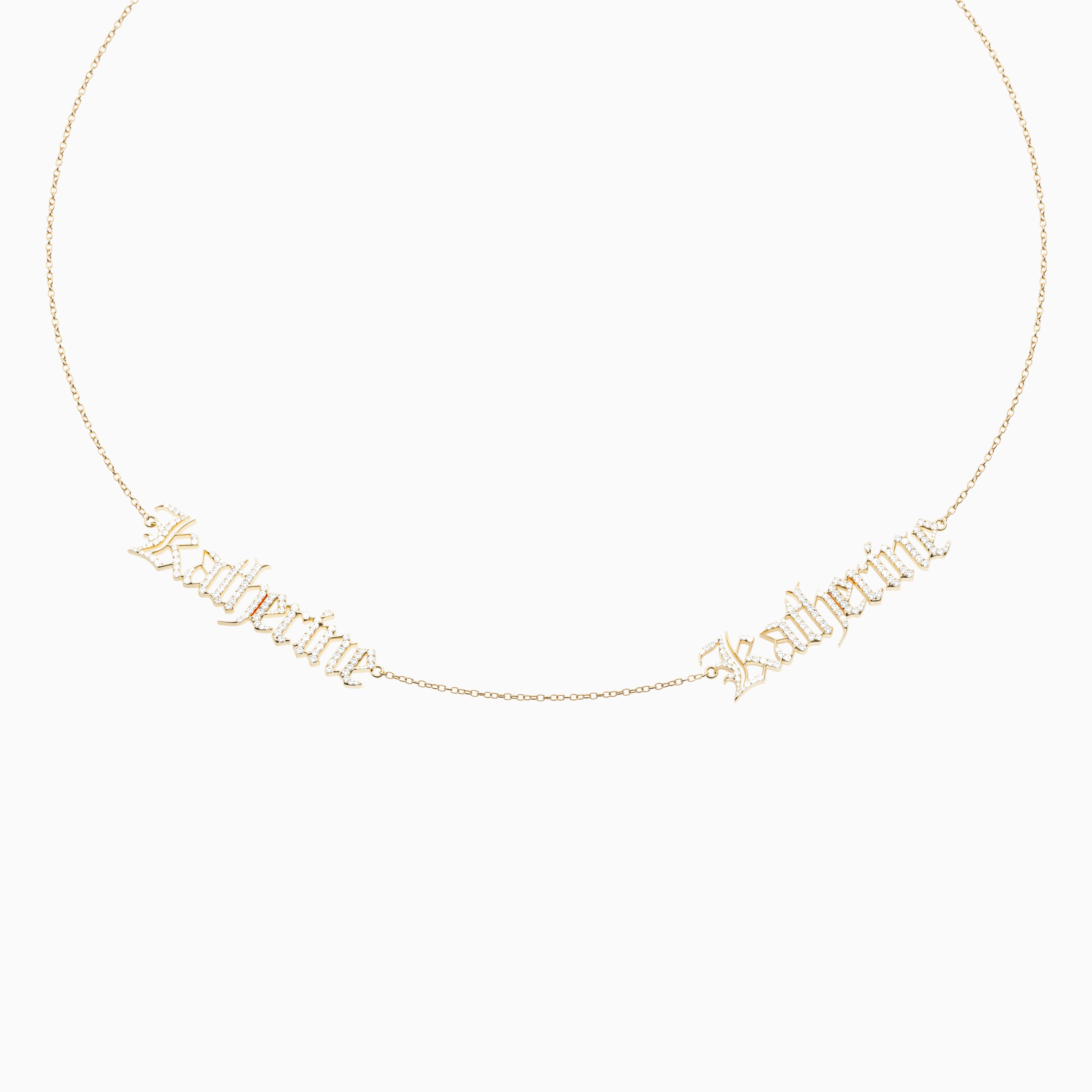Signature Necklace - Double - Diamond Encrusted