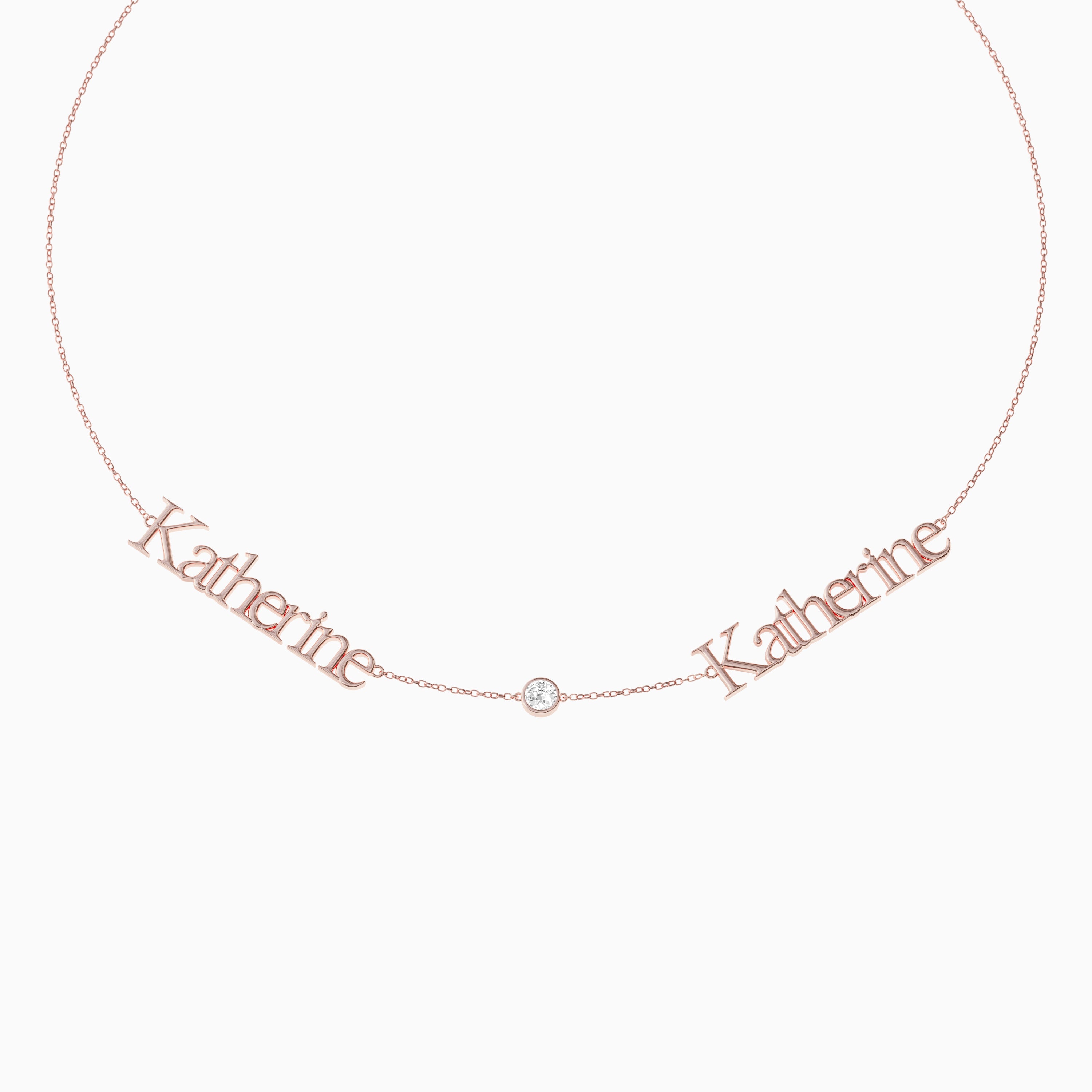 Signature Necklace - Double - Round Diamond Trinket