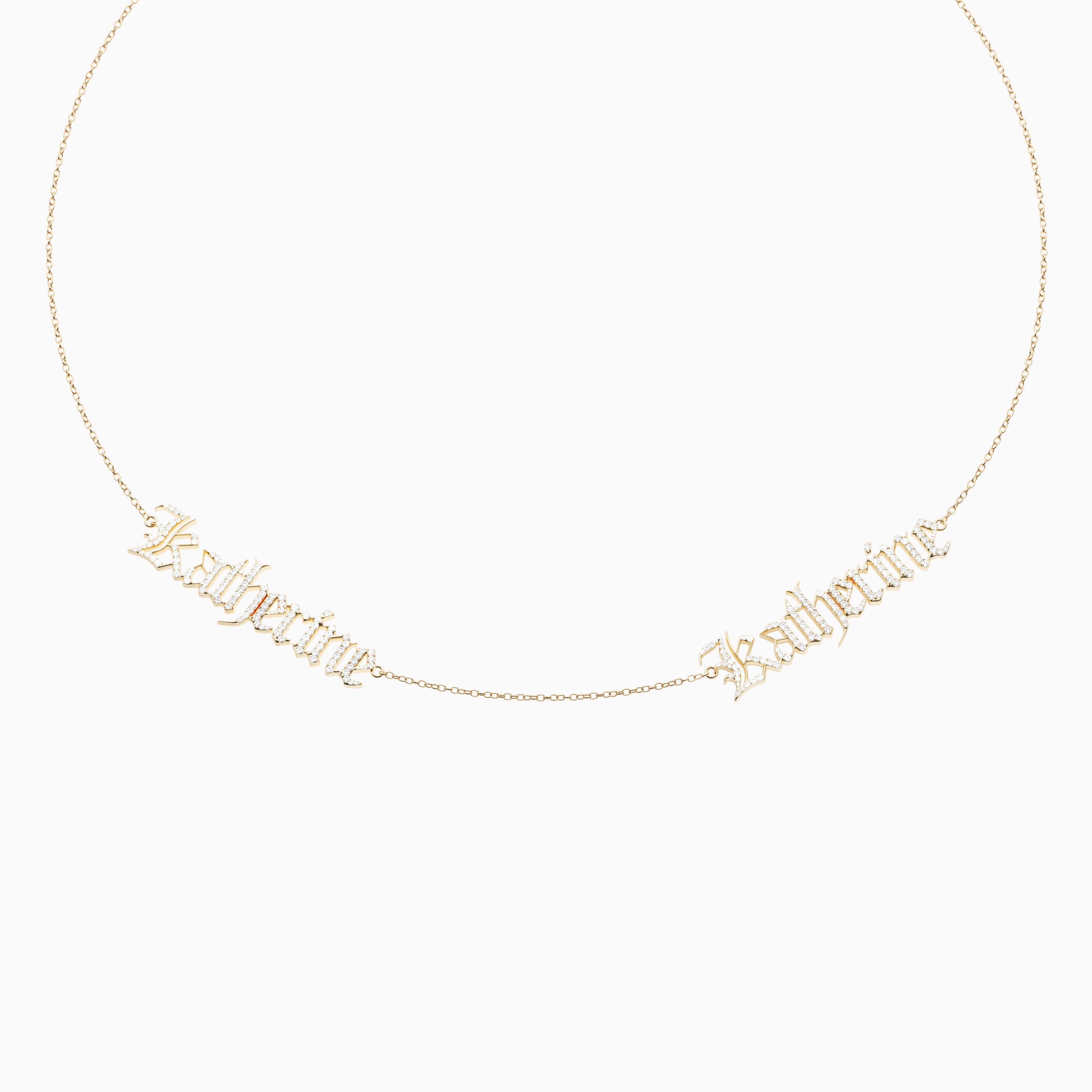 Signature Necklace - Double - Diamond Encrusted