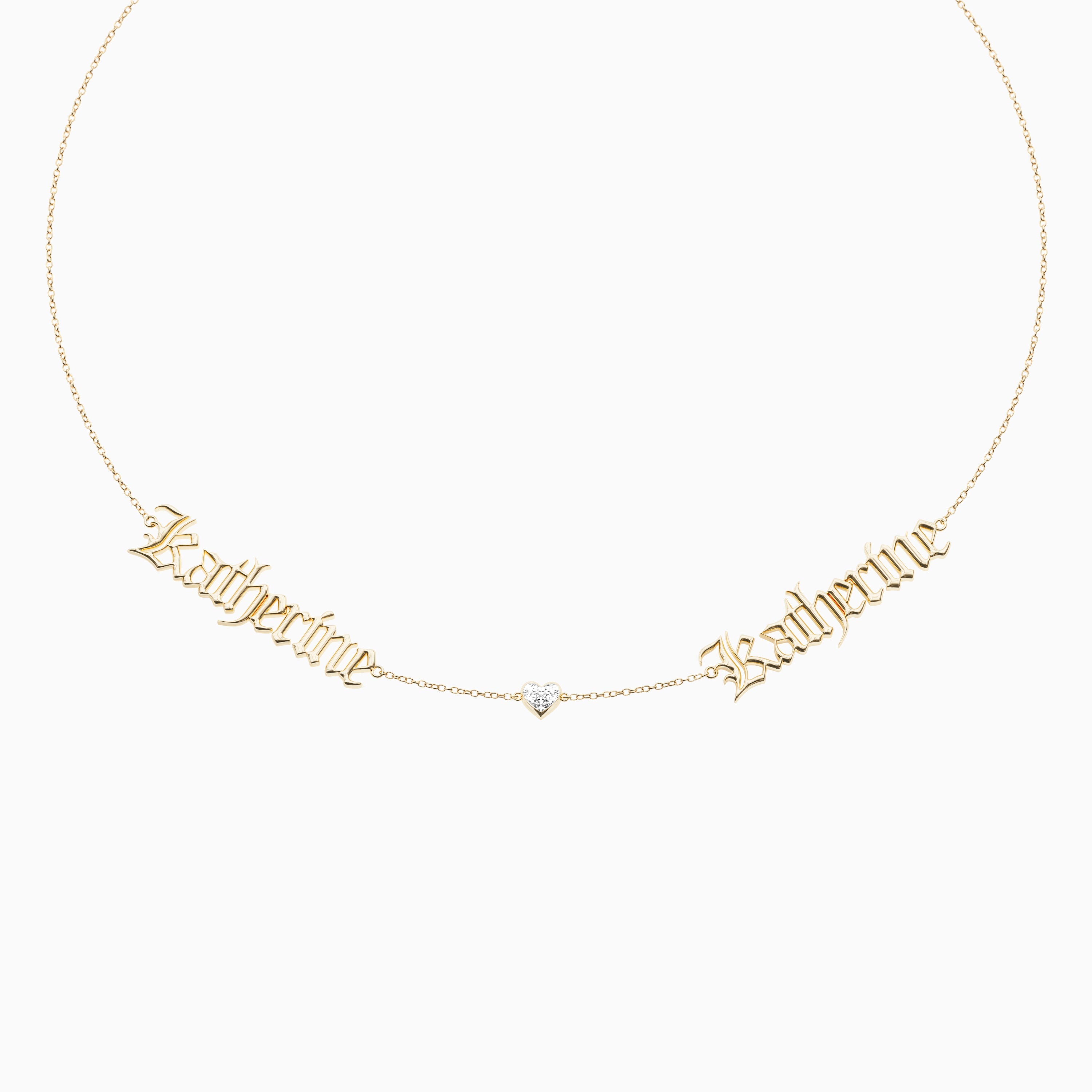 Signature Necklace - Double - Heart Diamond Trinket