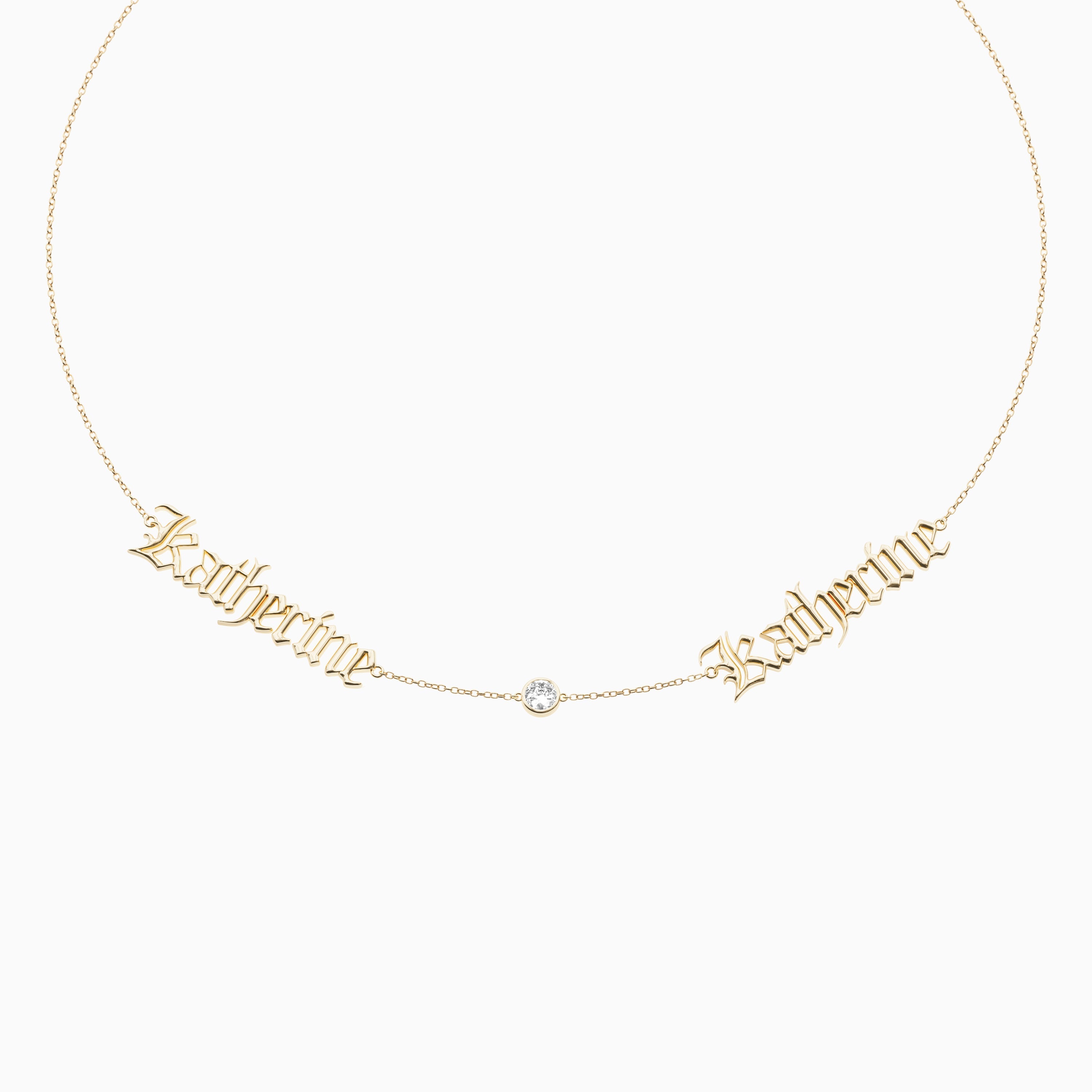 Signature Necklace - Double - Round Diamond Trinket