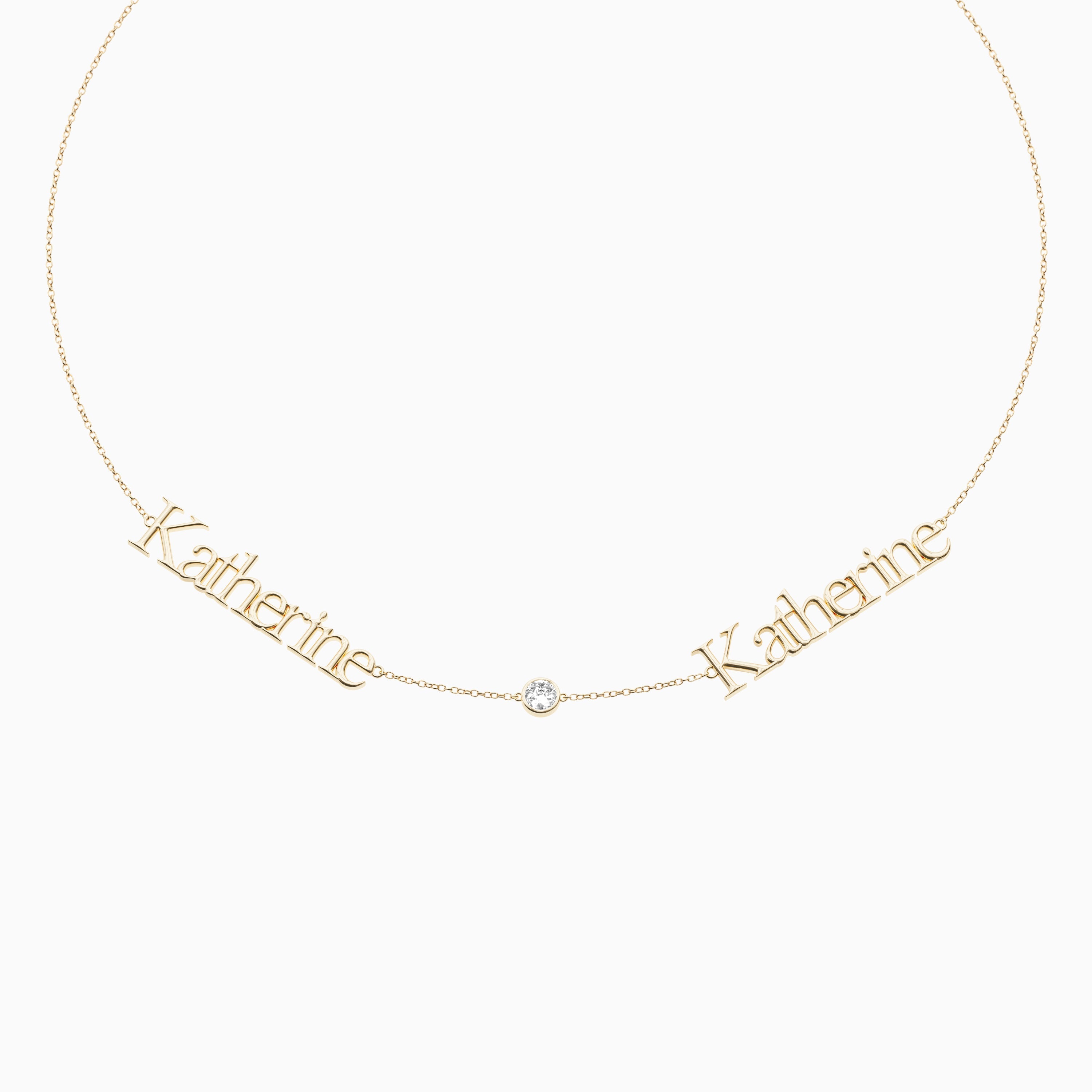 Signature Necklace - Double - Round Diamond Trinket