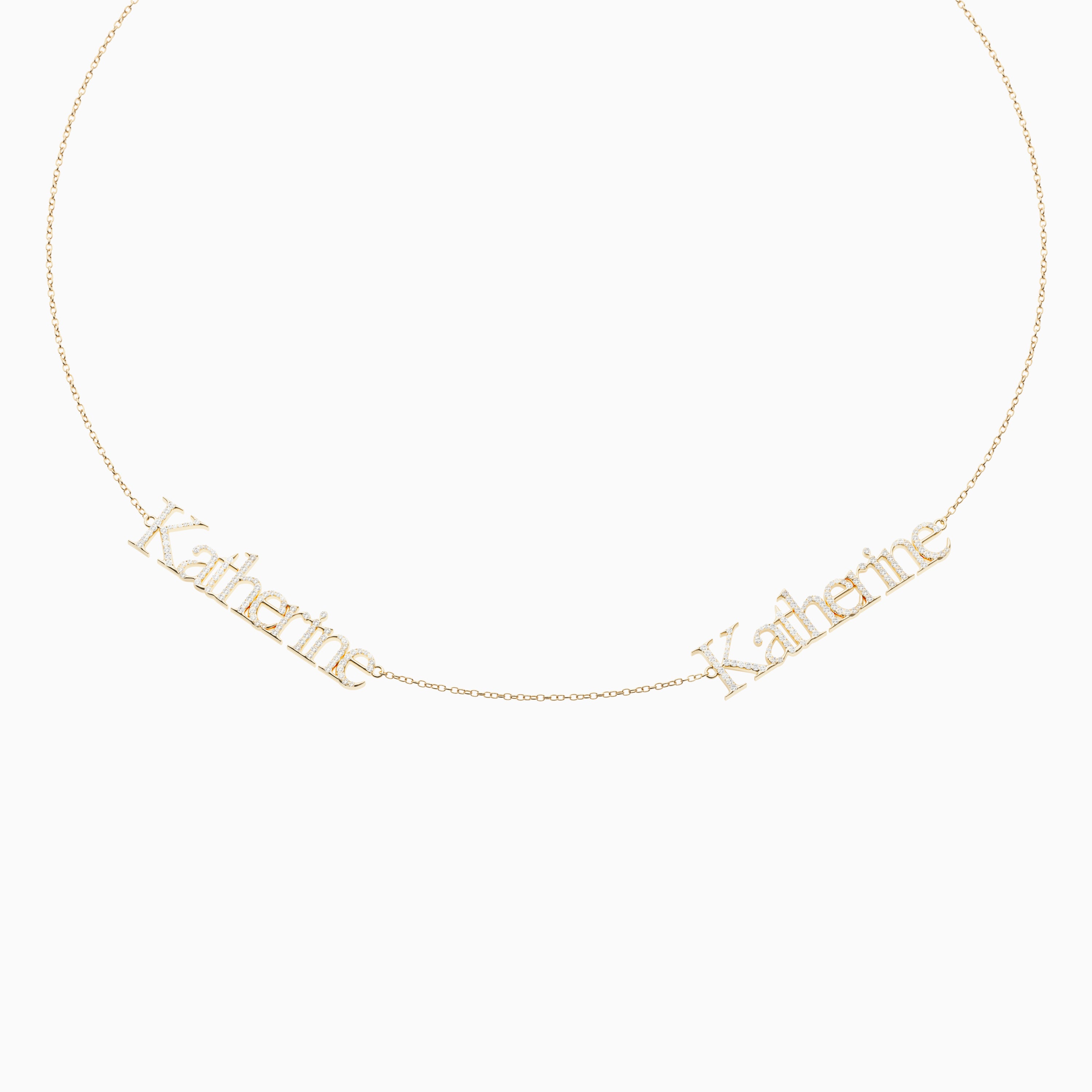 Signature Necklace - Double - Diamond Encrusted