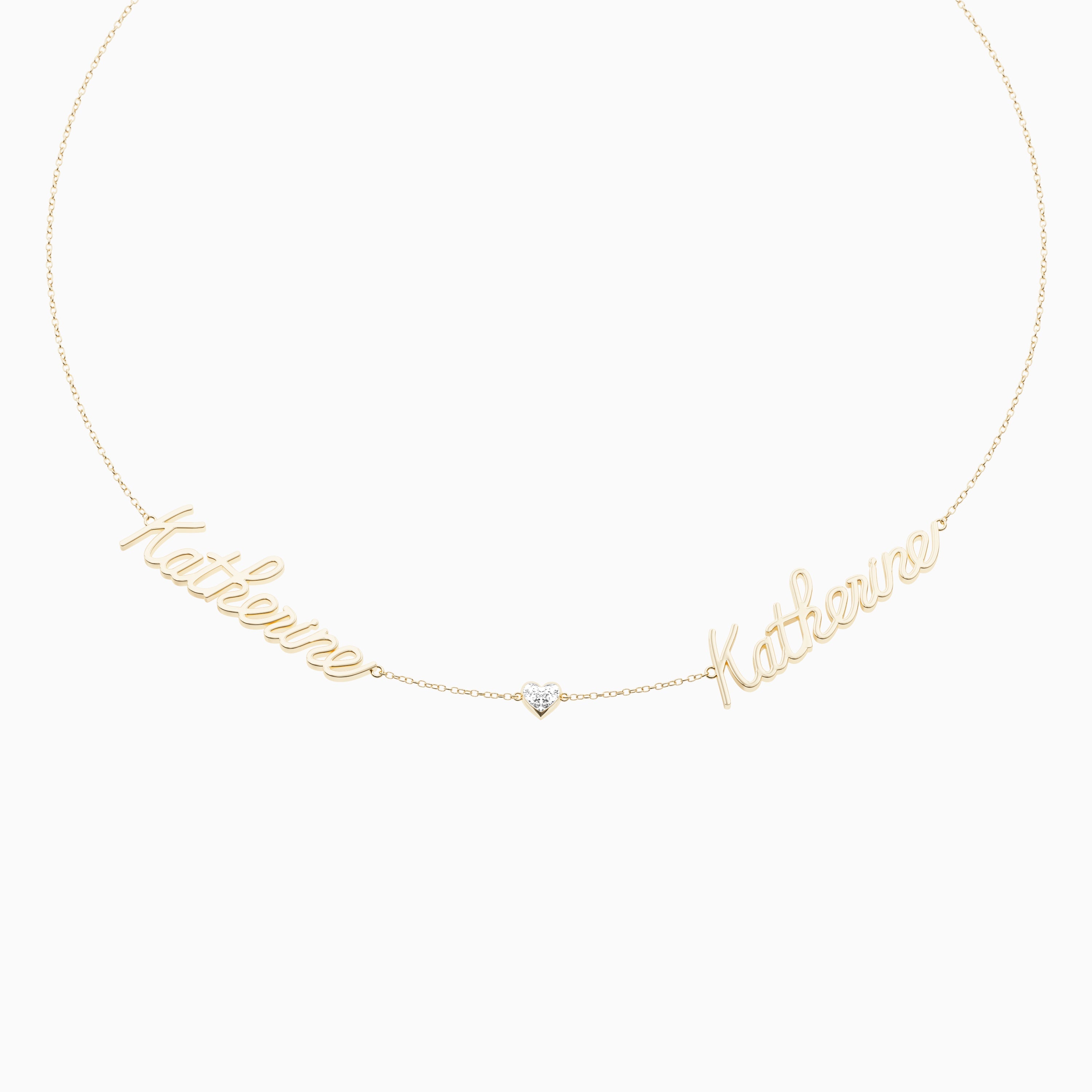 Signature Necklace - Double - Heart Diamond Trinket