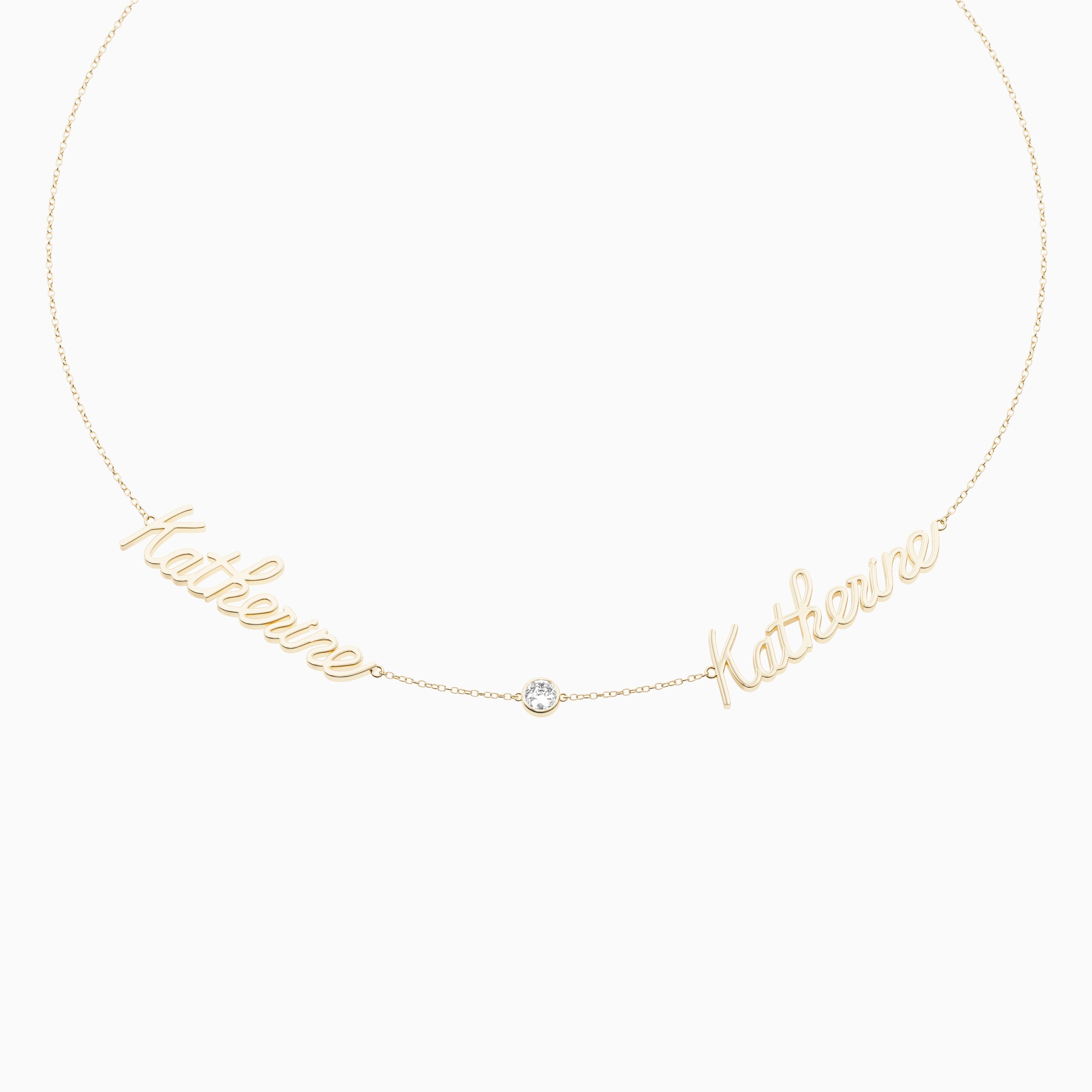 Signature Necklace - Double - Round Diamond Trinket