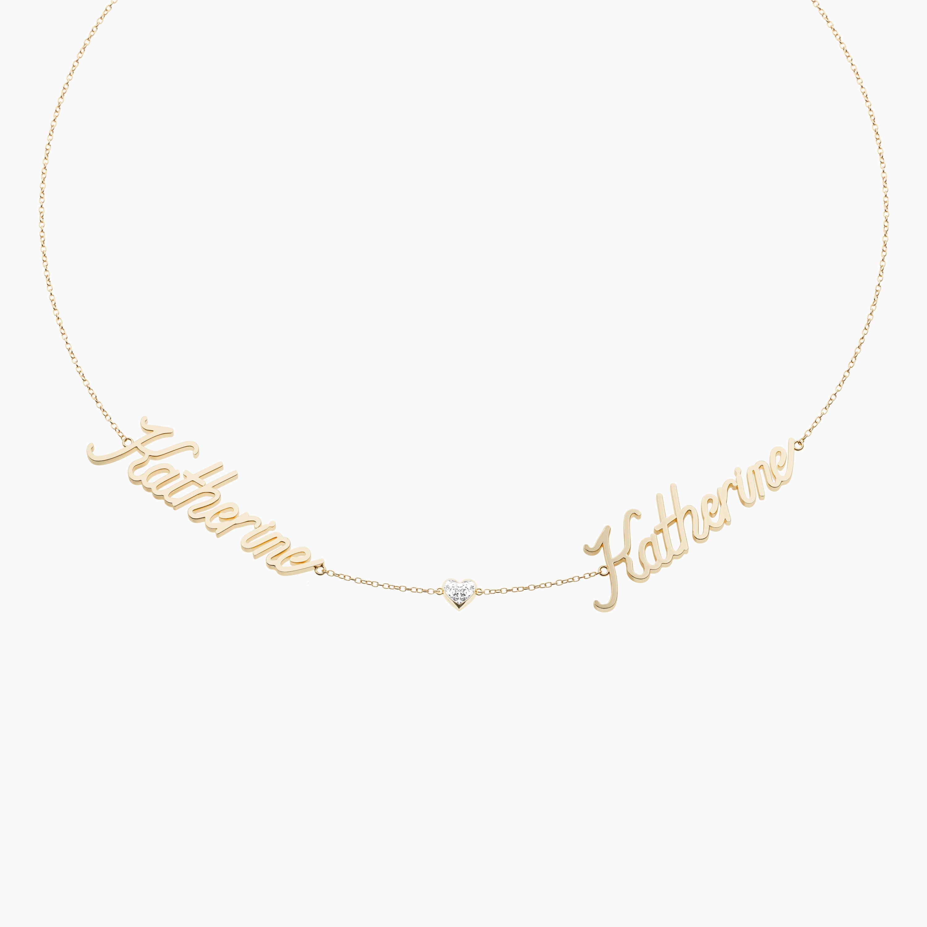 Signature Necklace - Double - Heart Diamond Trinket