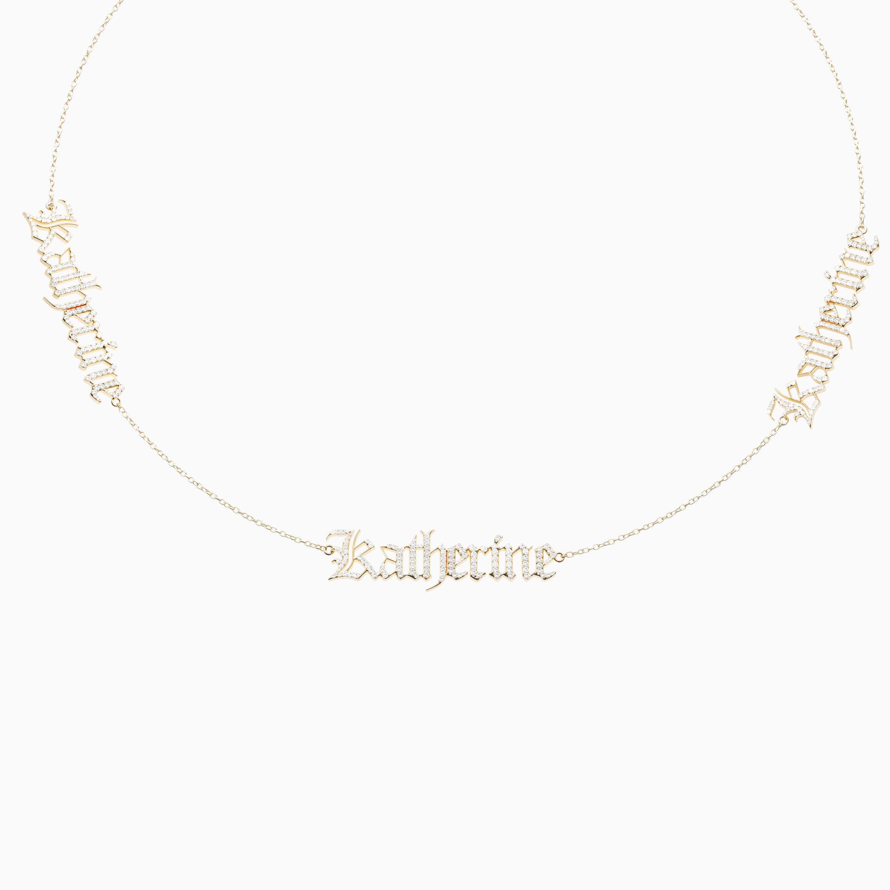 Signature Necklace - Triple - Diamond Encrusted