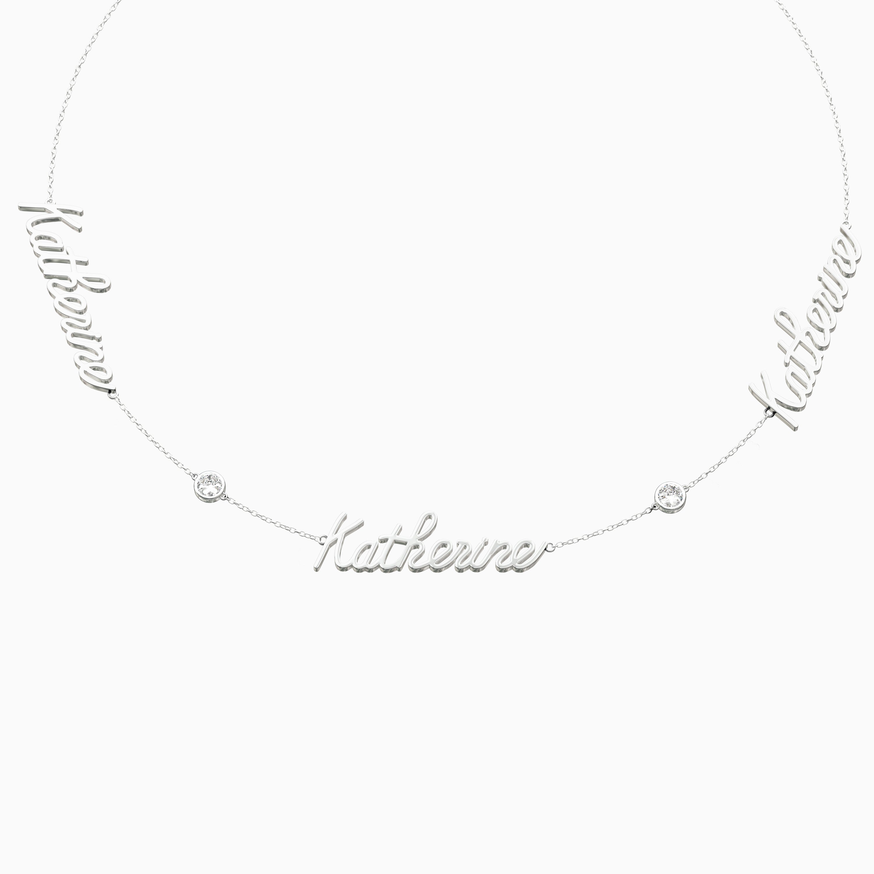 Signature Necklace - Triple - Round Diamond Trinkets