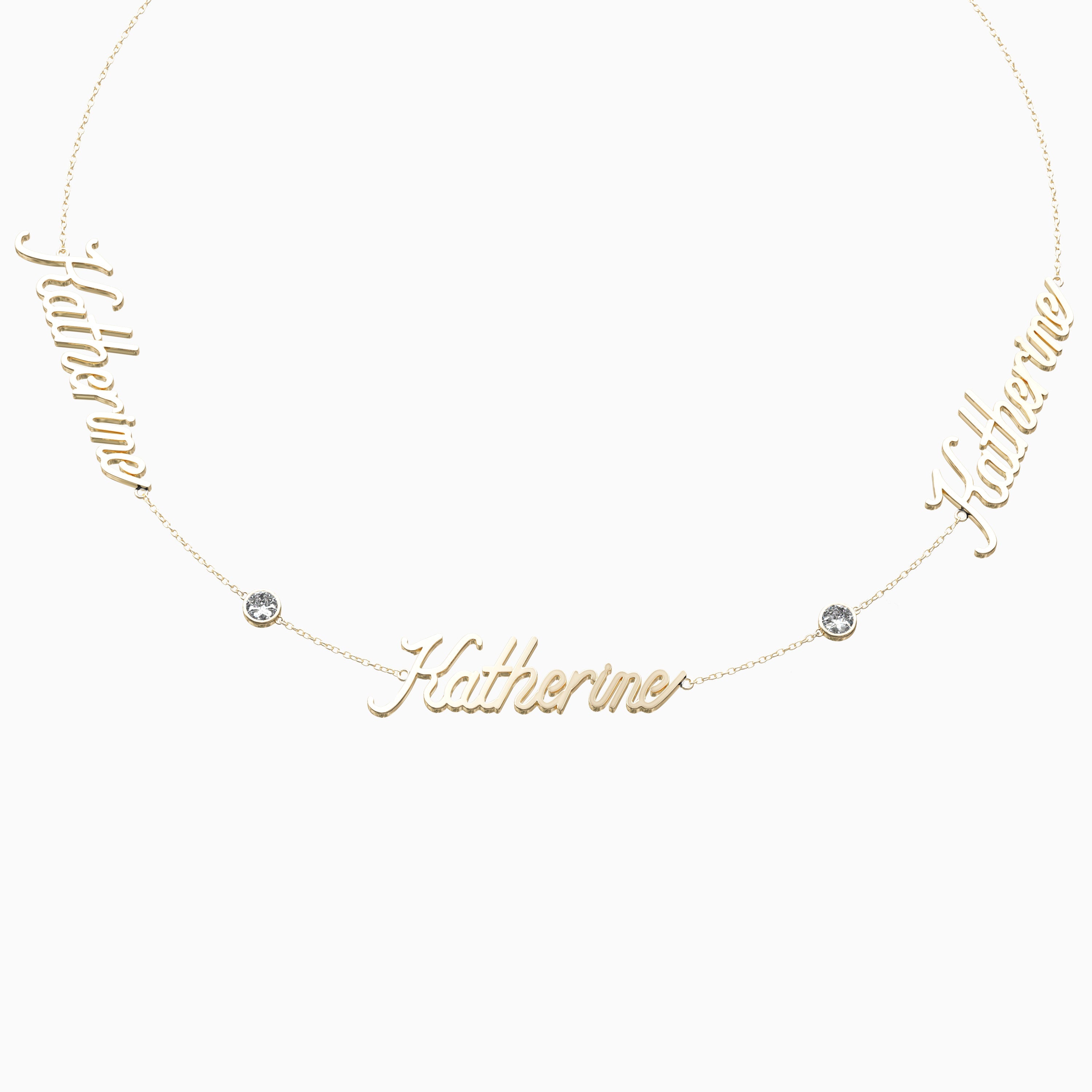 Signature Necklace - Triple - Round Diamond Trinkets