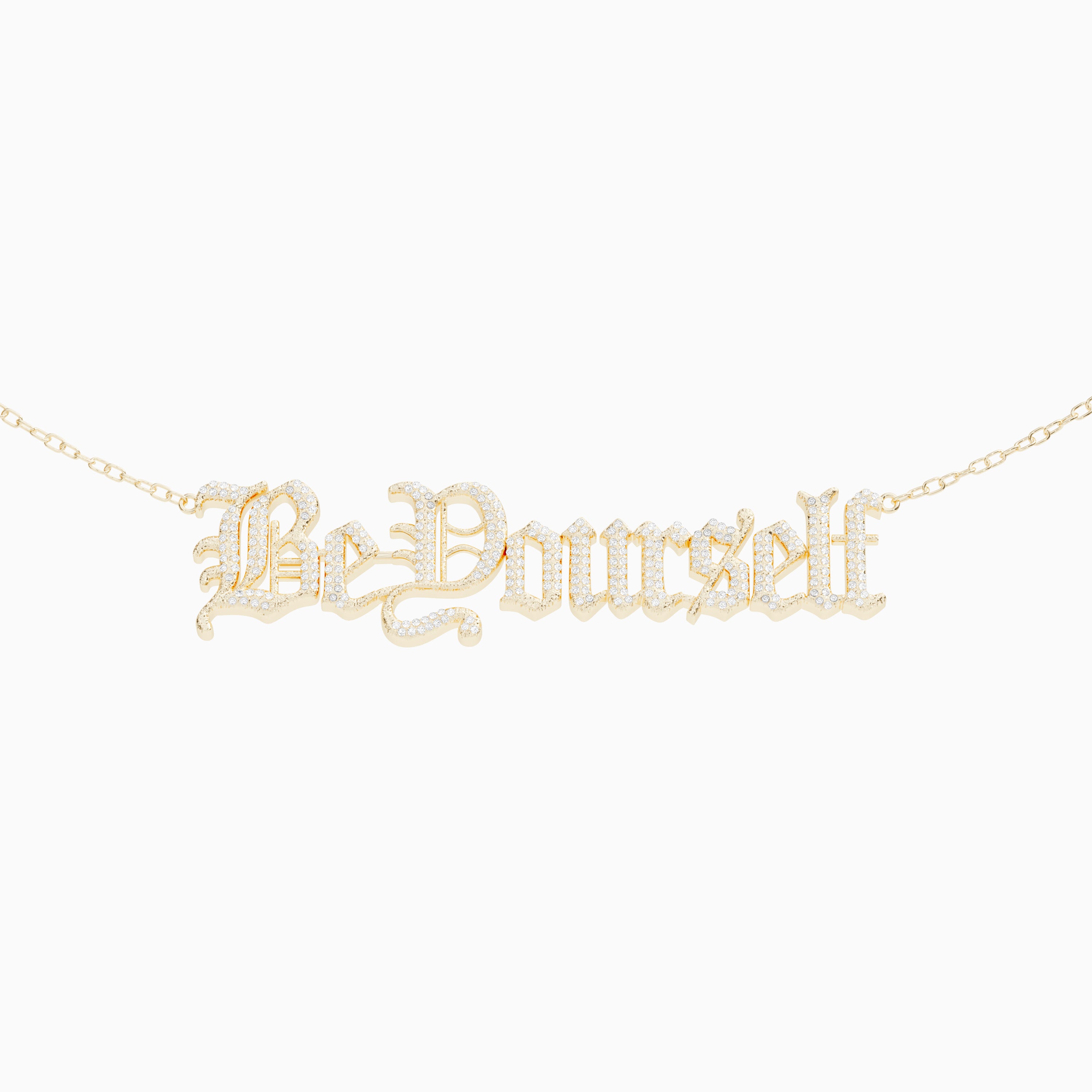 Be Yourself Necklace - Diamond Encrusted