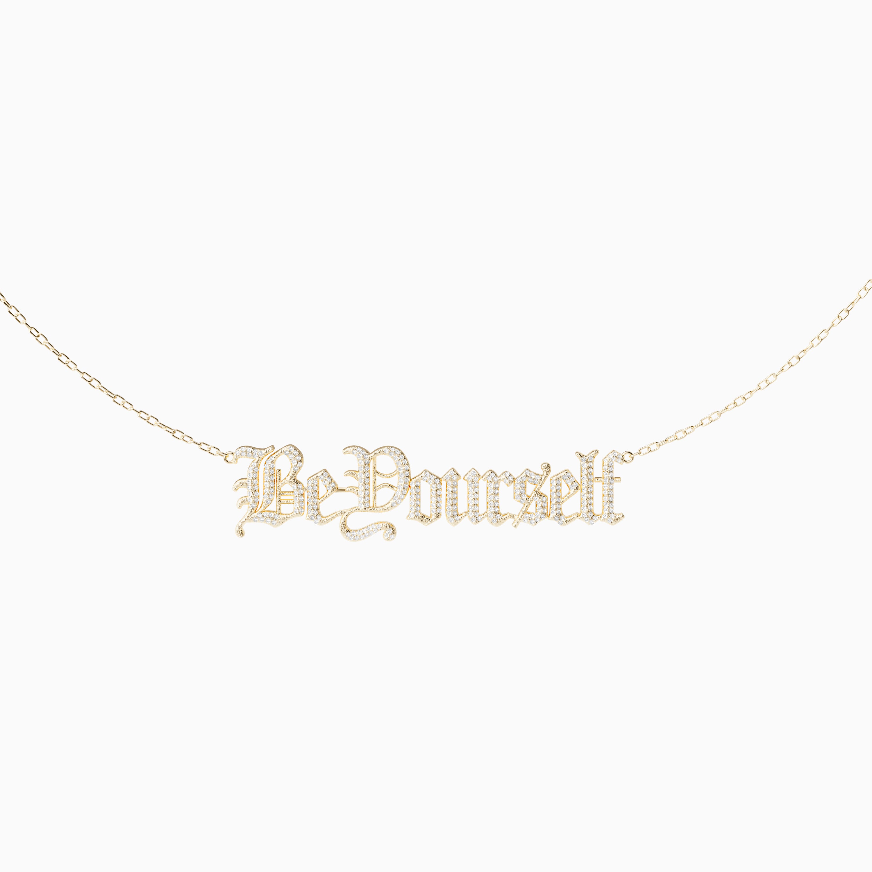 Be Yourself Necklace - Diamond Encrusted