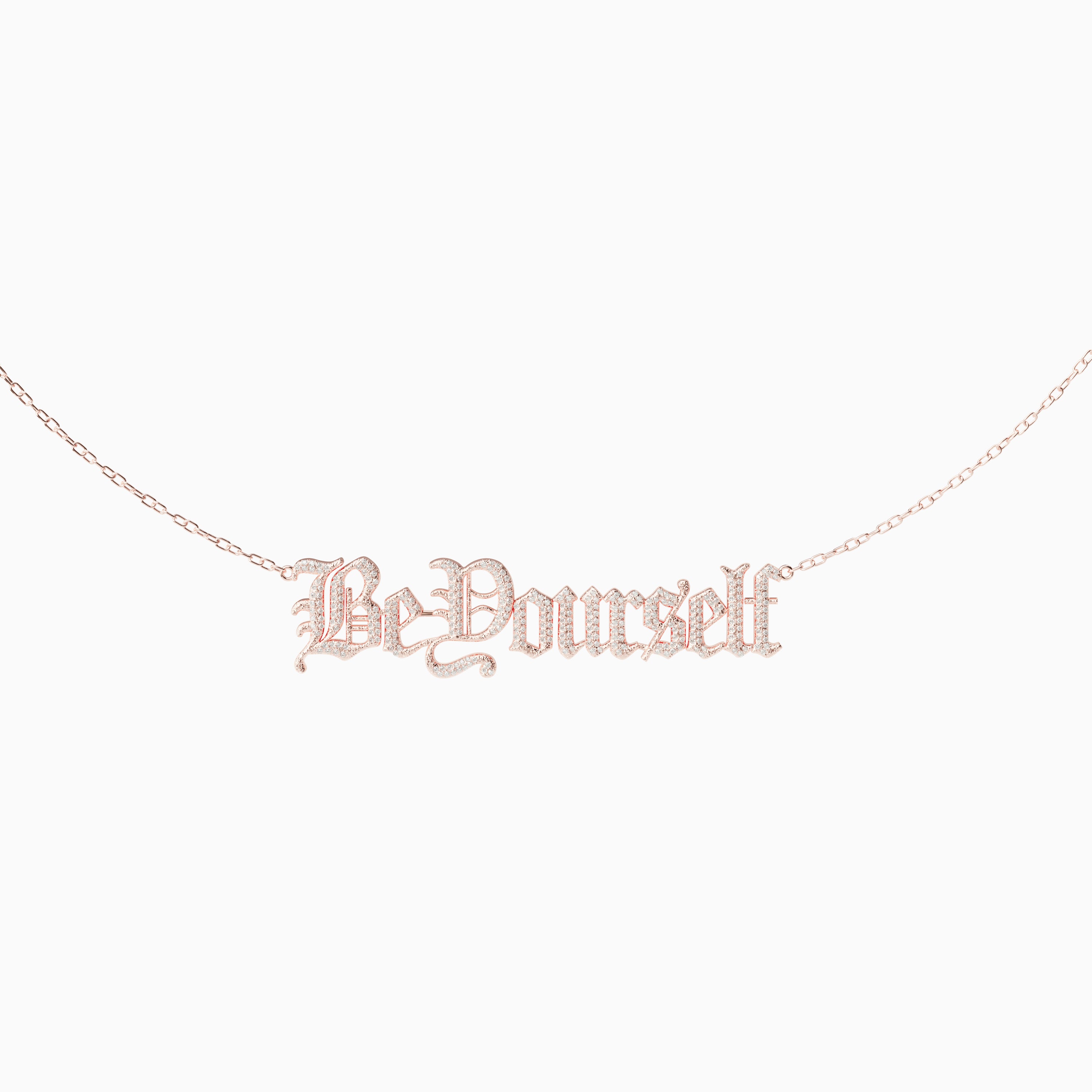 Be Yourself Necklace - Diamond Encrusted