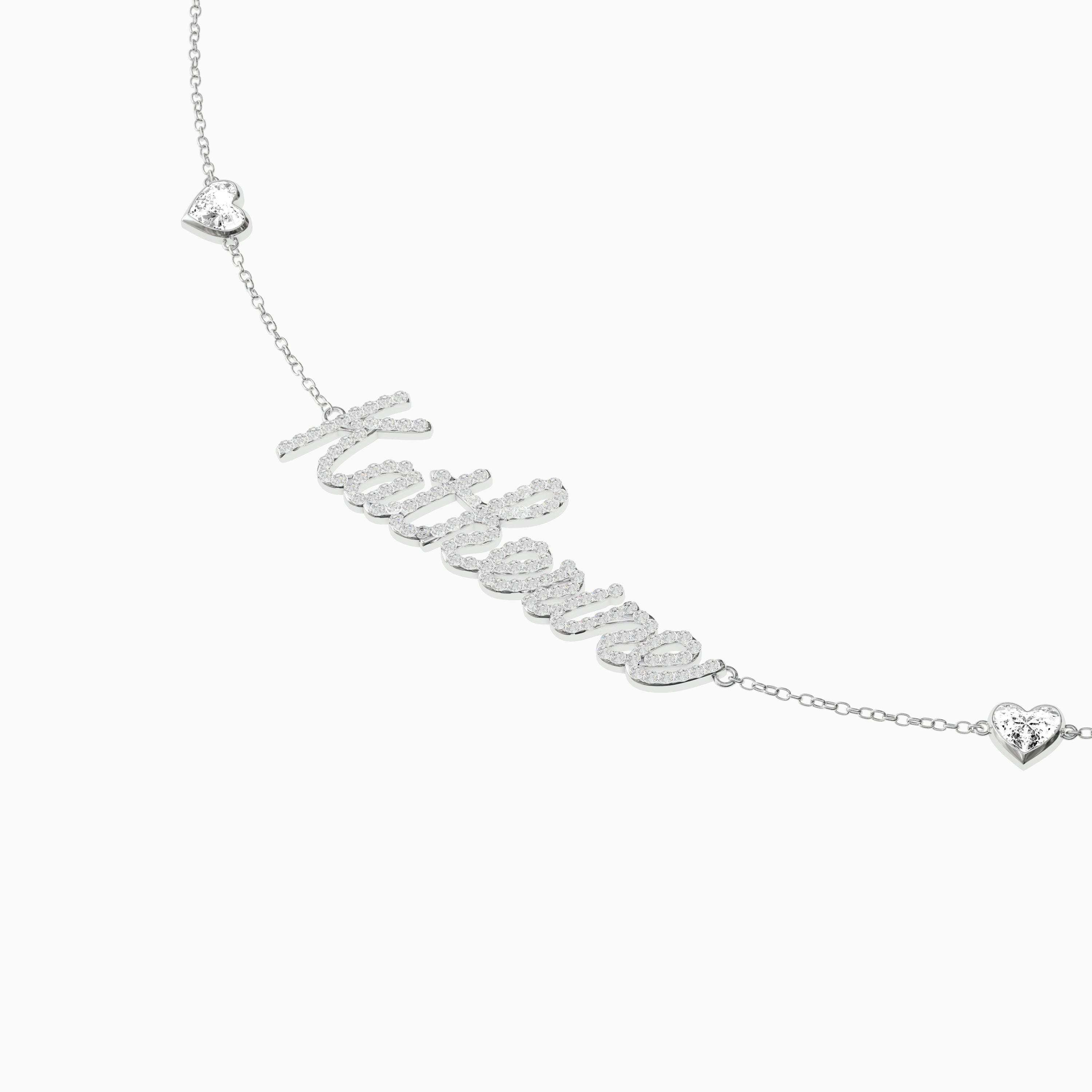 Signature Necklace - Triple - Diamond Encrusted - Heart Diamond Trinkets