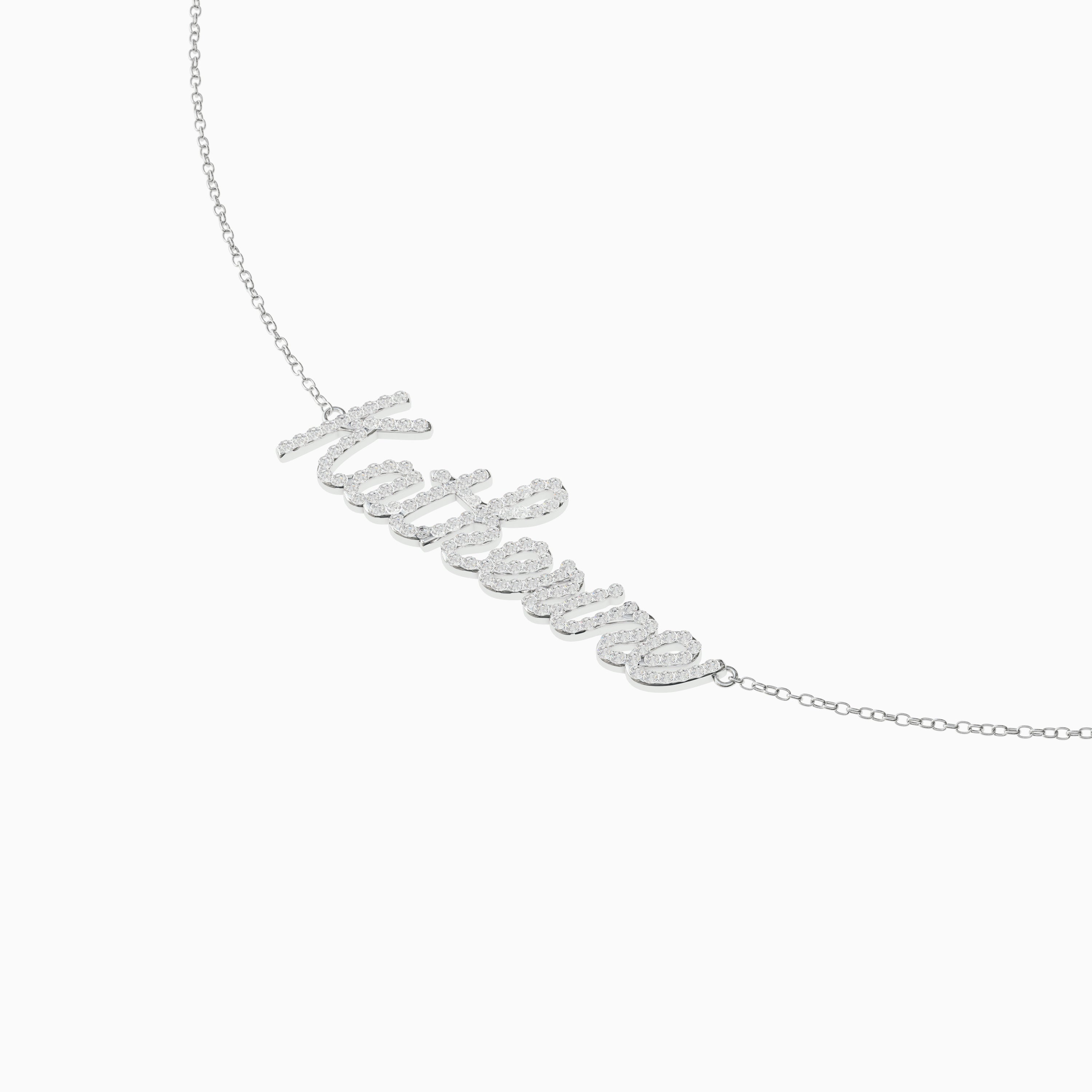 Signature Necklace - Single - Diamond Encrusted