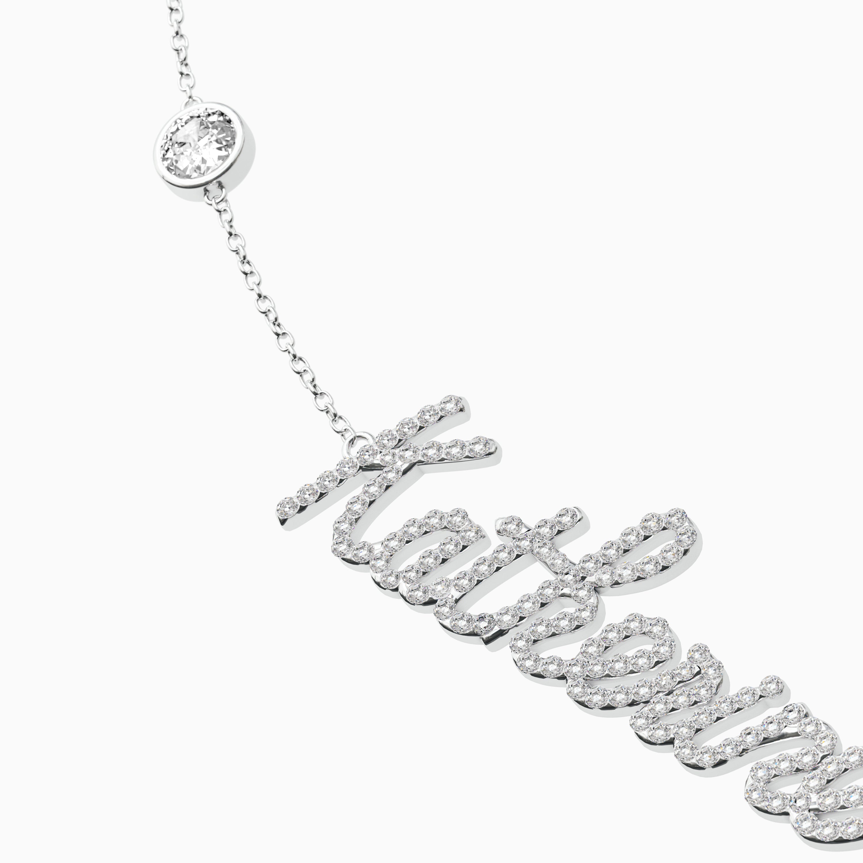 Signature Necklace - Double - Diamond Encrusted - Round Diamond Trinket