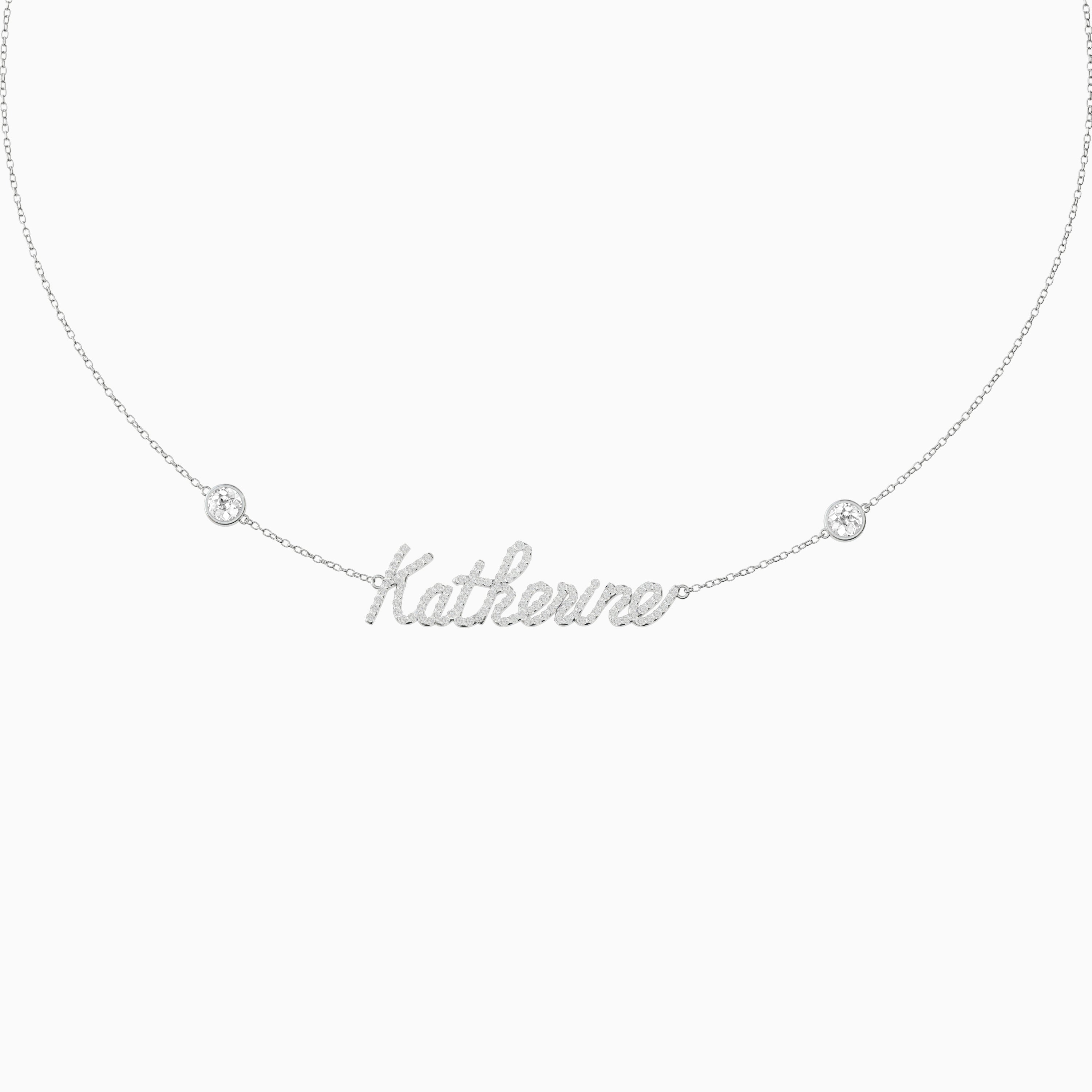 Signature Necklace - Single - Diamond Encrusted - Round Diamond Trinkets