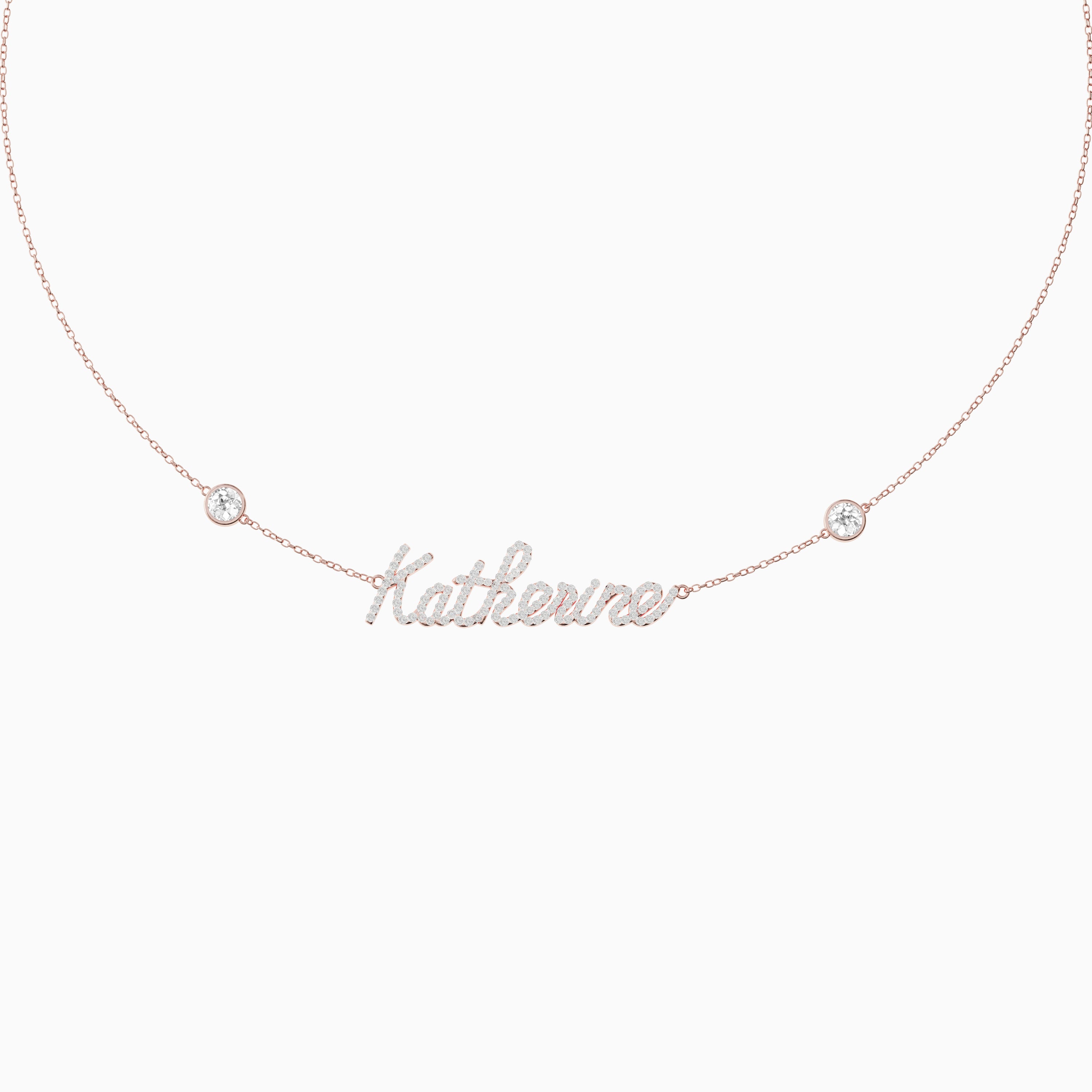 Signature Necklace - Single - Diamond Encrusted - Round Diamond Trinkets