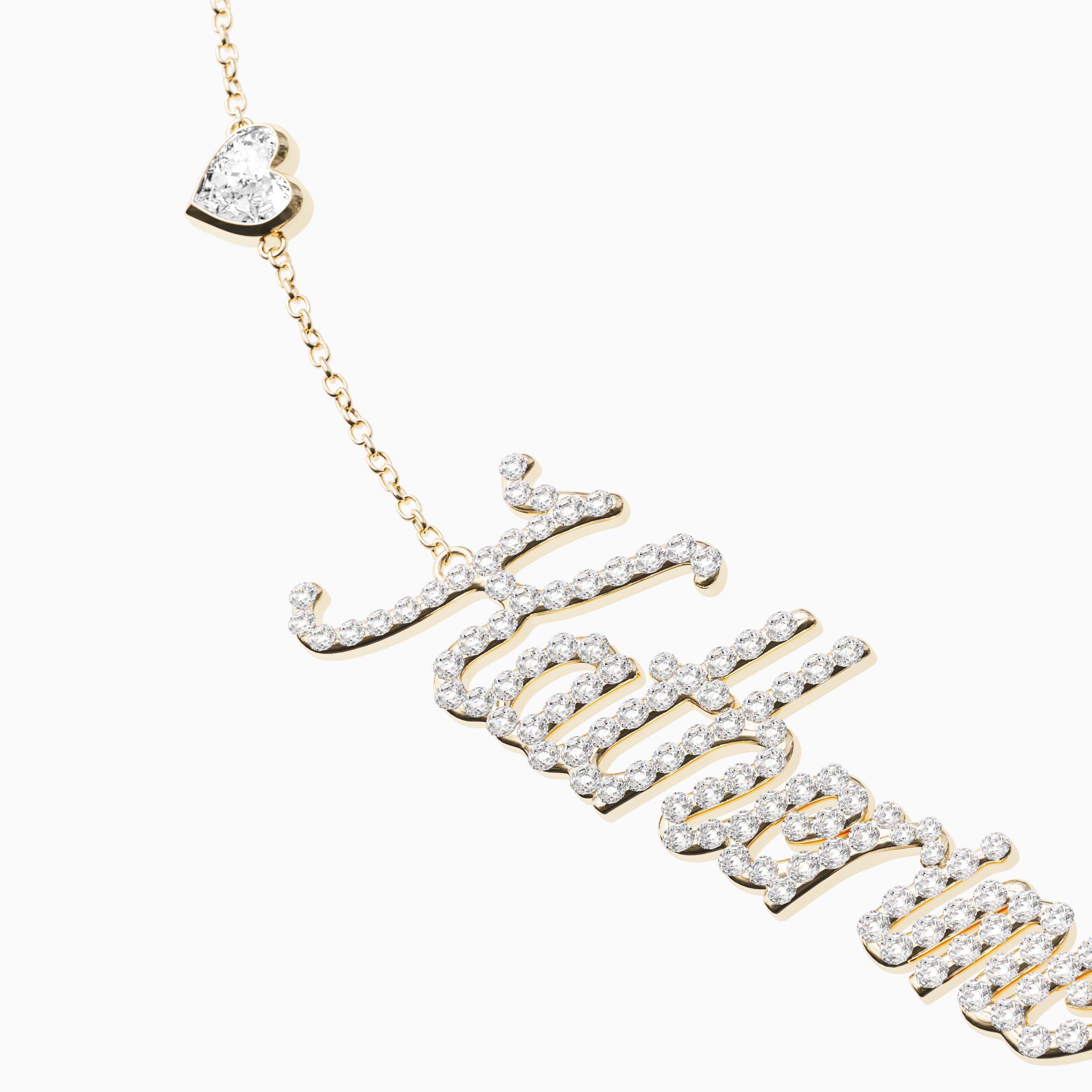 Signature Necklace - Single - Diamond Encrusted - Heart Diamond Trinkets