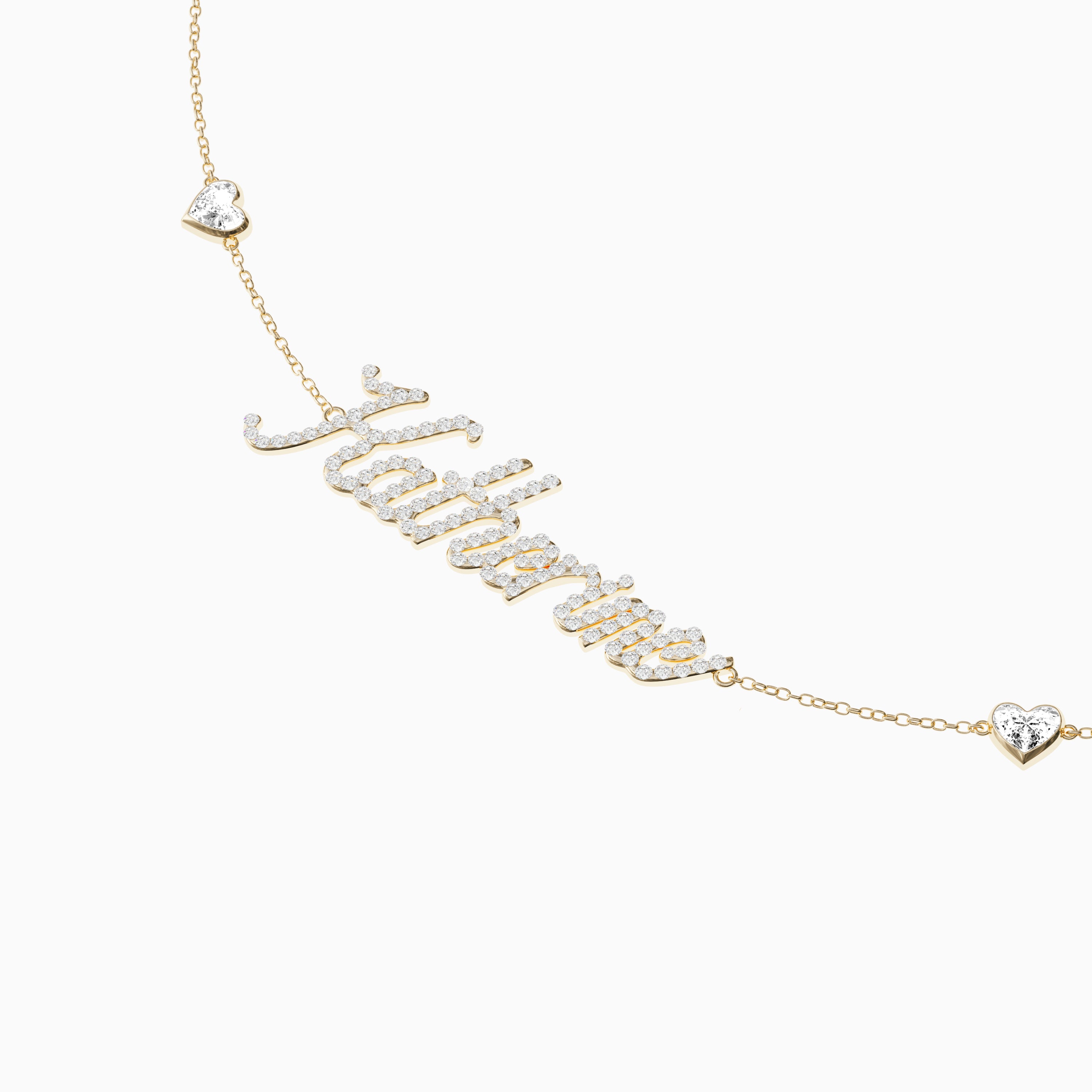 Signature Necklace - Single - Diamond Encrusted - Heart Diamond Trinkets