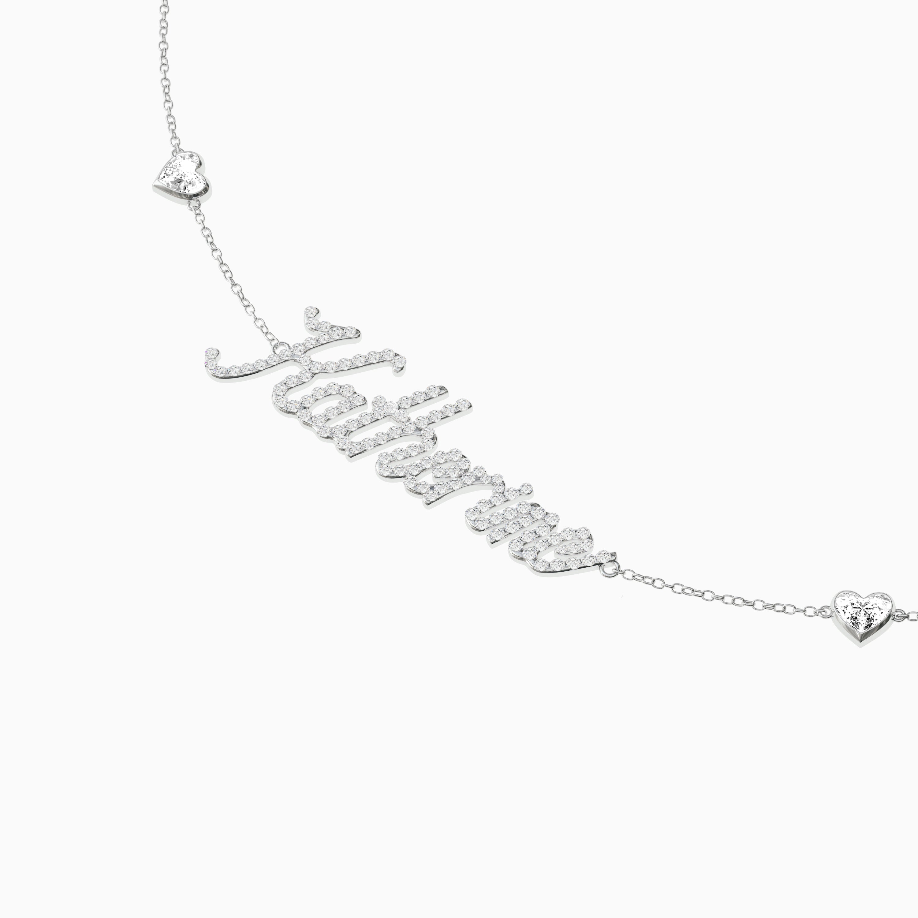 Signature Necklace - Single - Diamond Encrusted - Heart Diamond Trinkets