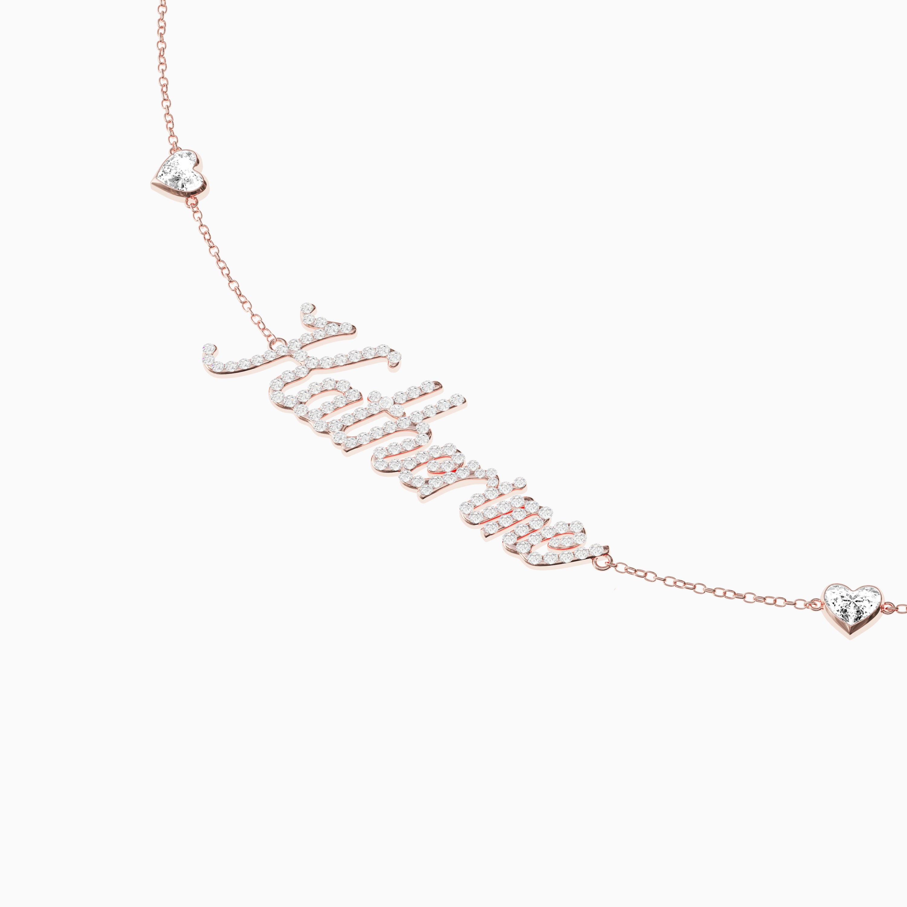 Signature Necklace - Single - Diamond Encrusted - Heart Diamond Trinkets