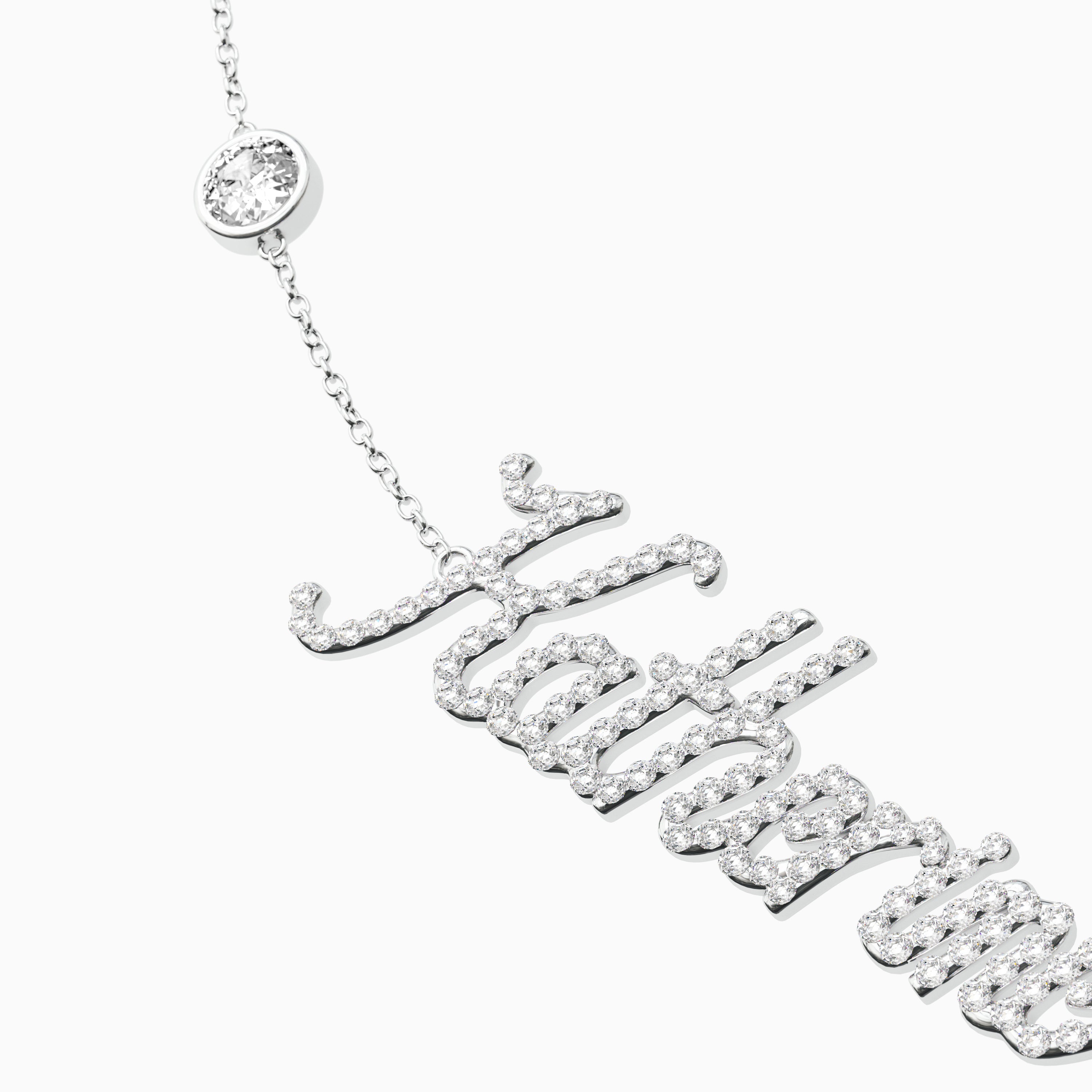 Signature Necklace - Single - Diamond Encrusted - Round Diamond Trinkets