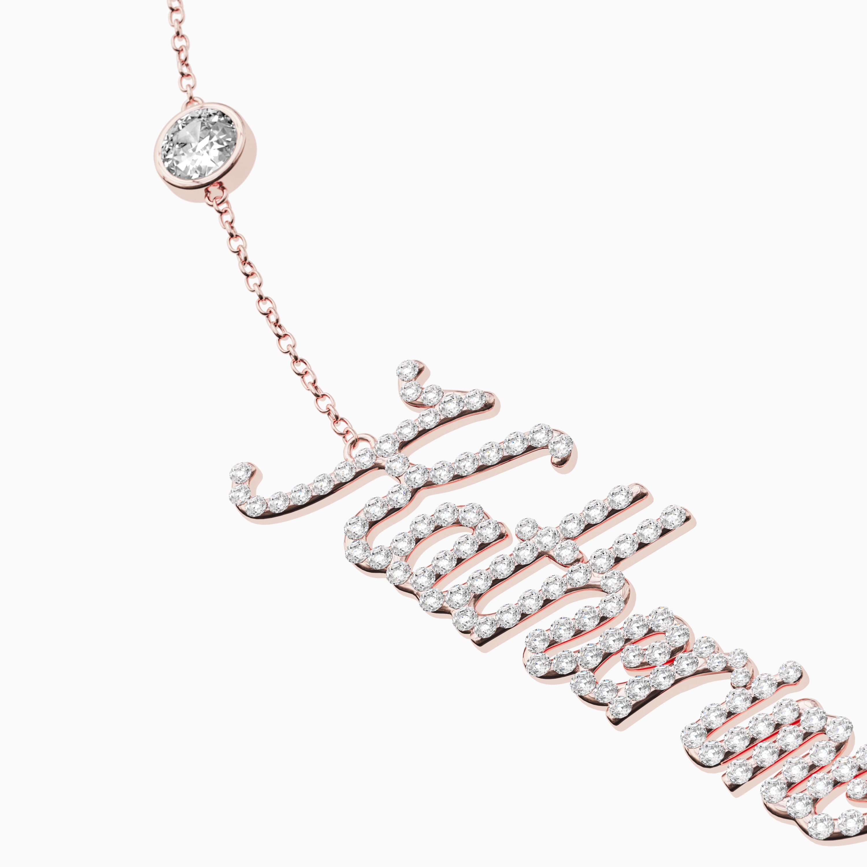 Signature Necklace - Double - Diamond Encrusted - Round Diamond Trinket