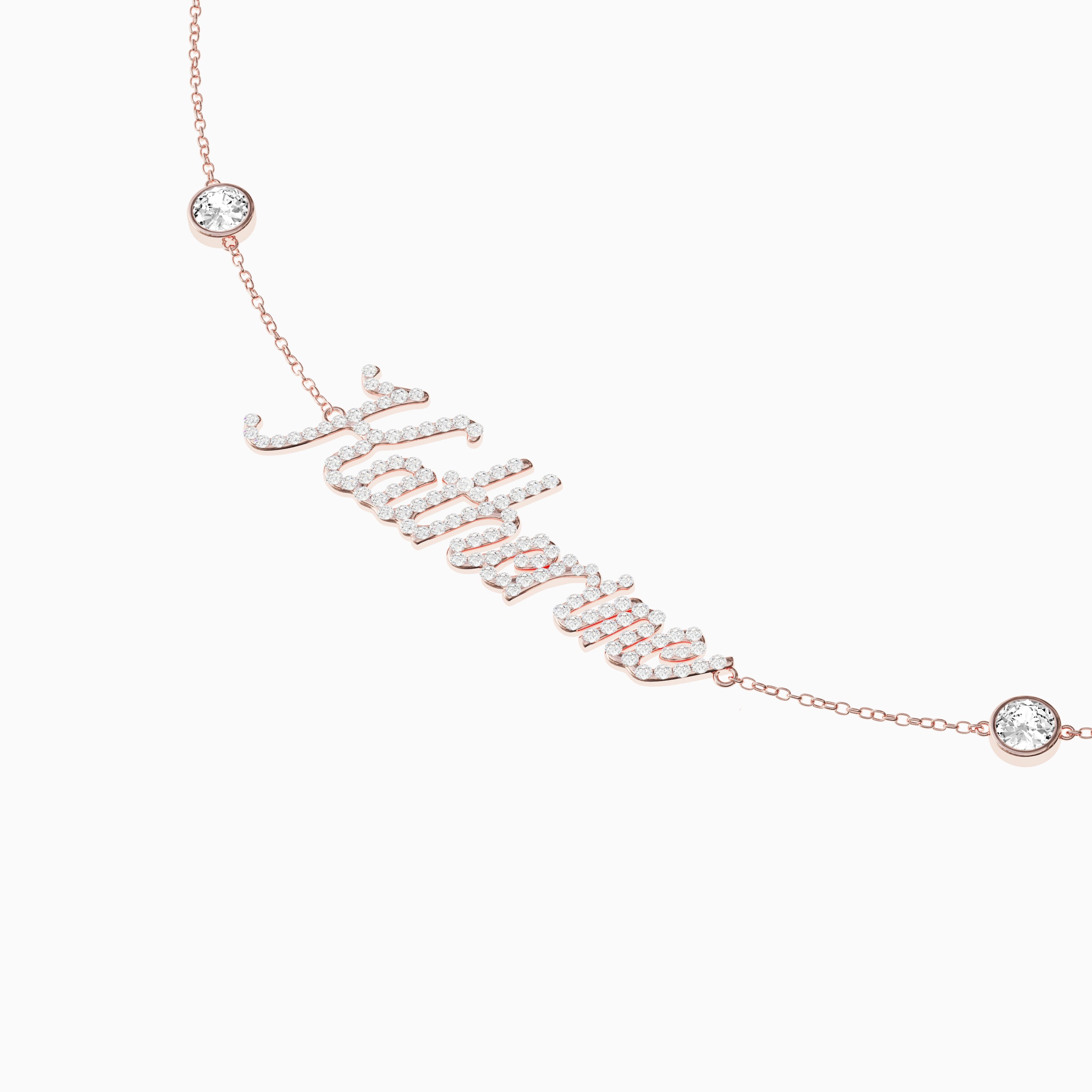 Signature Necklace - Single - Diamond Encrusted - Round Diamond Trinkets