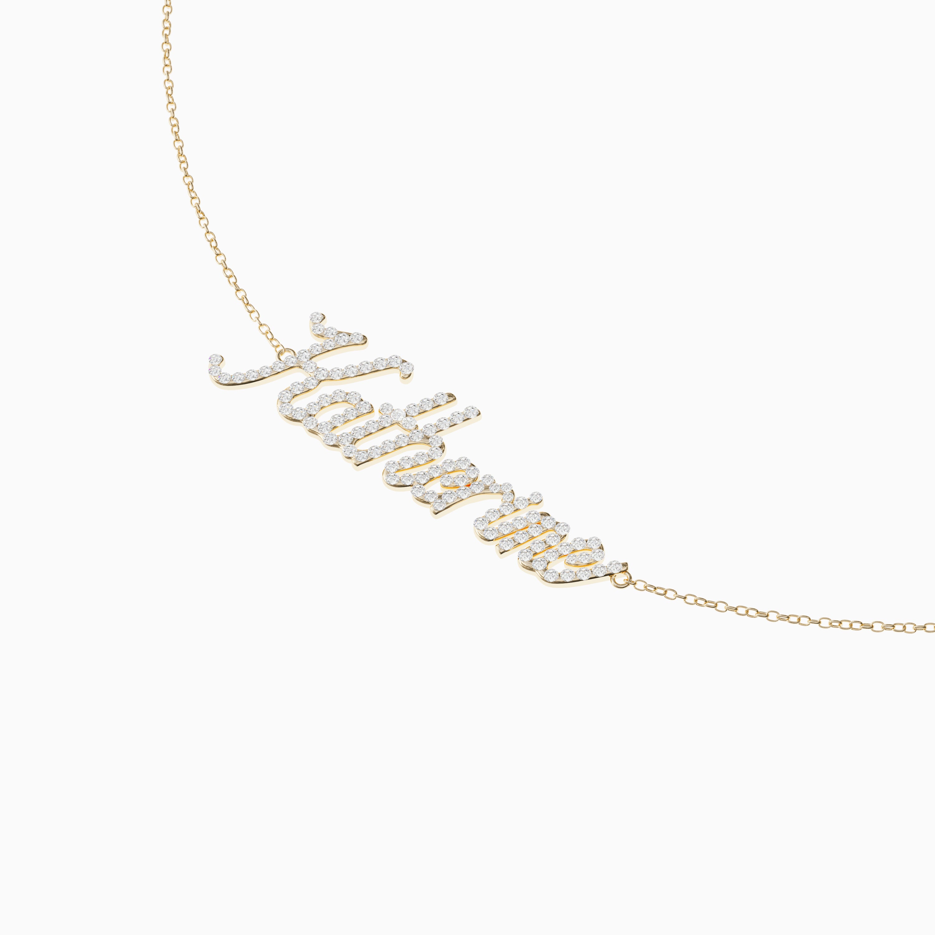 Signature Necklace - Single - Diamond Encrusted