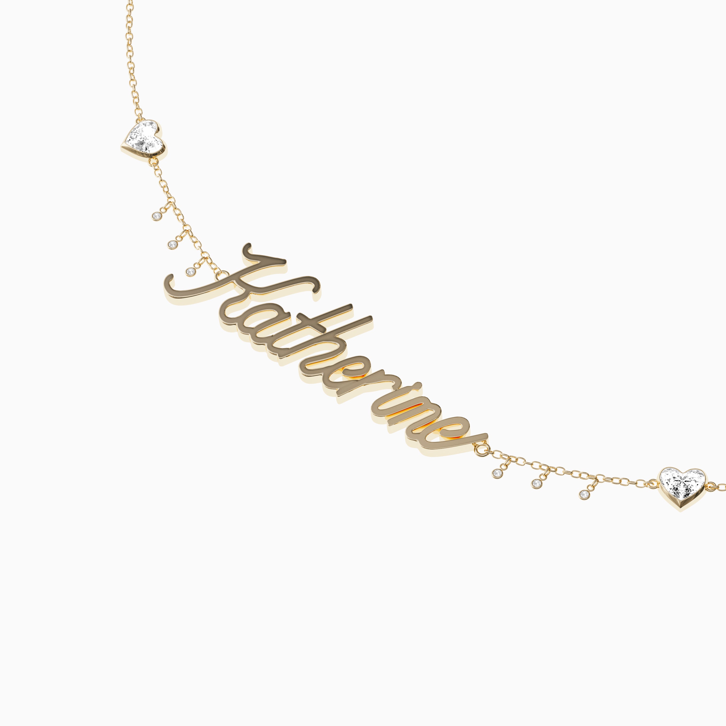 Signature Necklace - Single - Heart Diamond Trinkets and Diamond Droplets