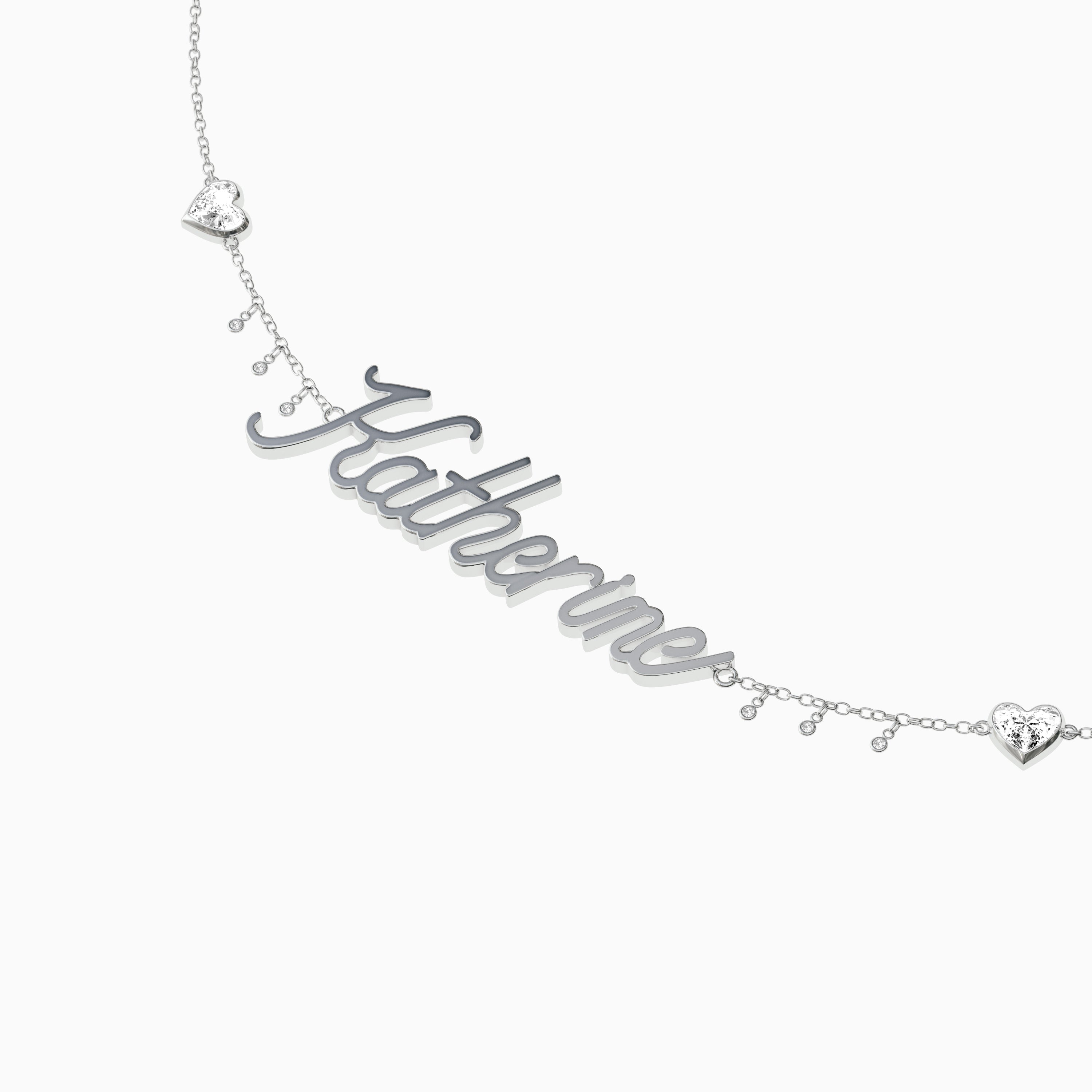 Signature Necklace - Triple - Heart Diamond Trinkets and Diamond Droplets