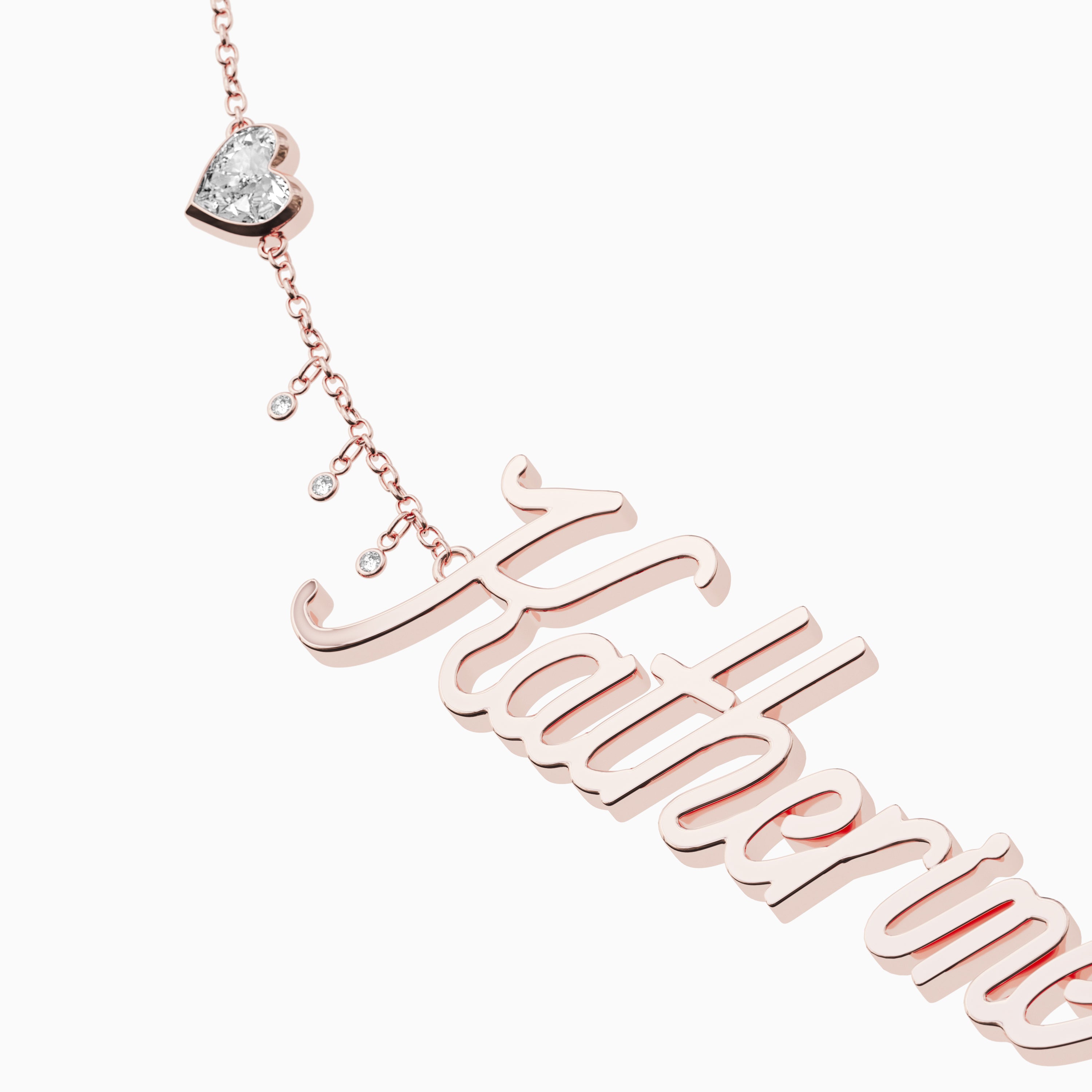 Signature Necklace - Single - Heart Diamond Trinkets and Diamond Droplets