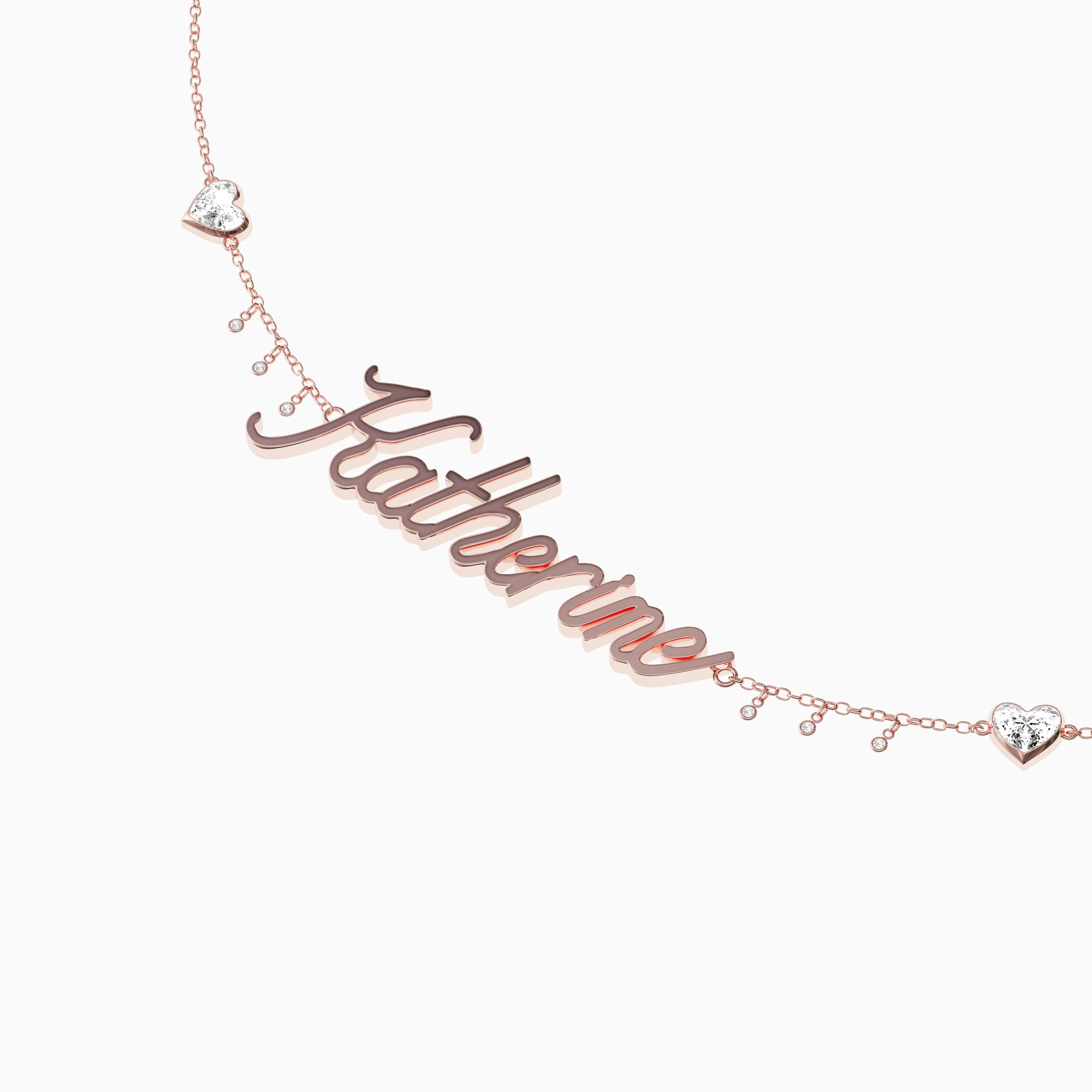 Signature Necklace - Single - Heart Diamond Trinkets and Diamond Droplets