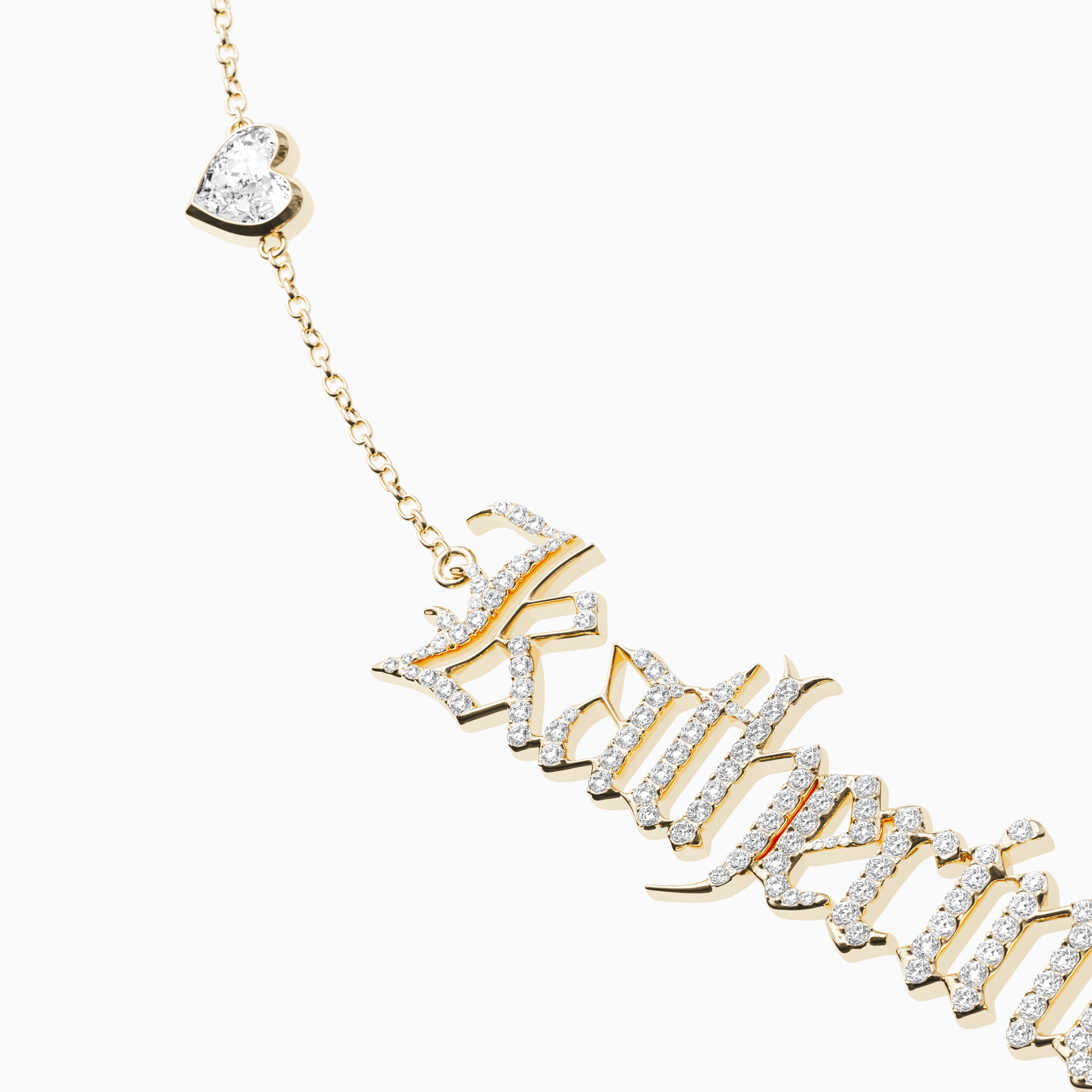 Signature Necklace - Triple - Diamond Encrusted - Heart Diamond Trinkets