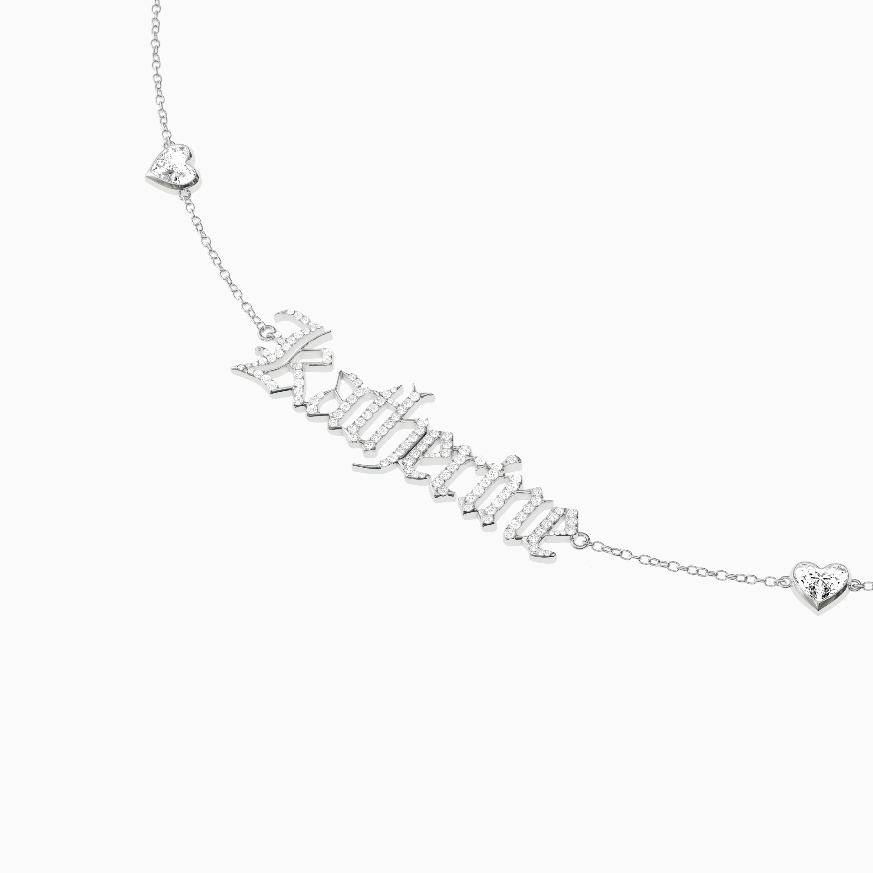 Signature Necklace - Single - Diamond Encrusted - Heart Diamond Trinkets