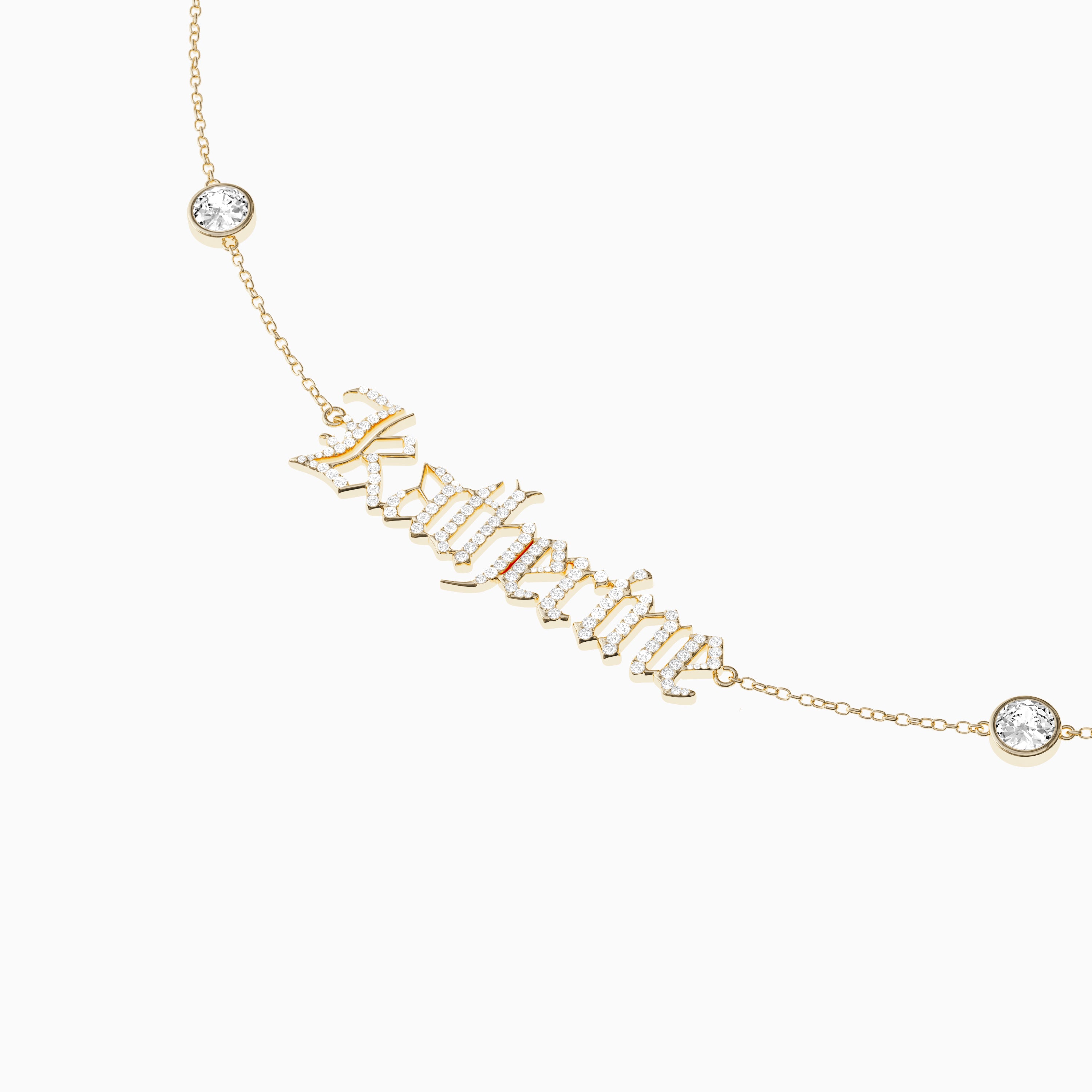 Signature Necklace - Single - Diamond Encrusted - Round Diamond Trinkets