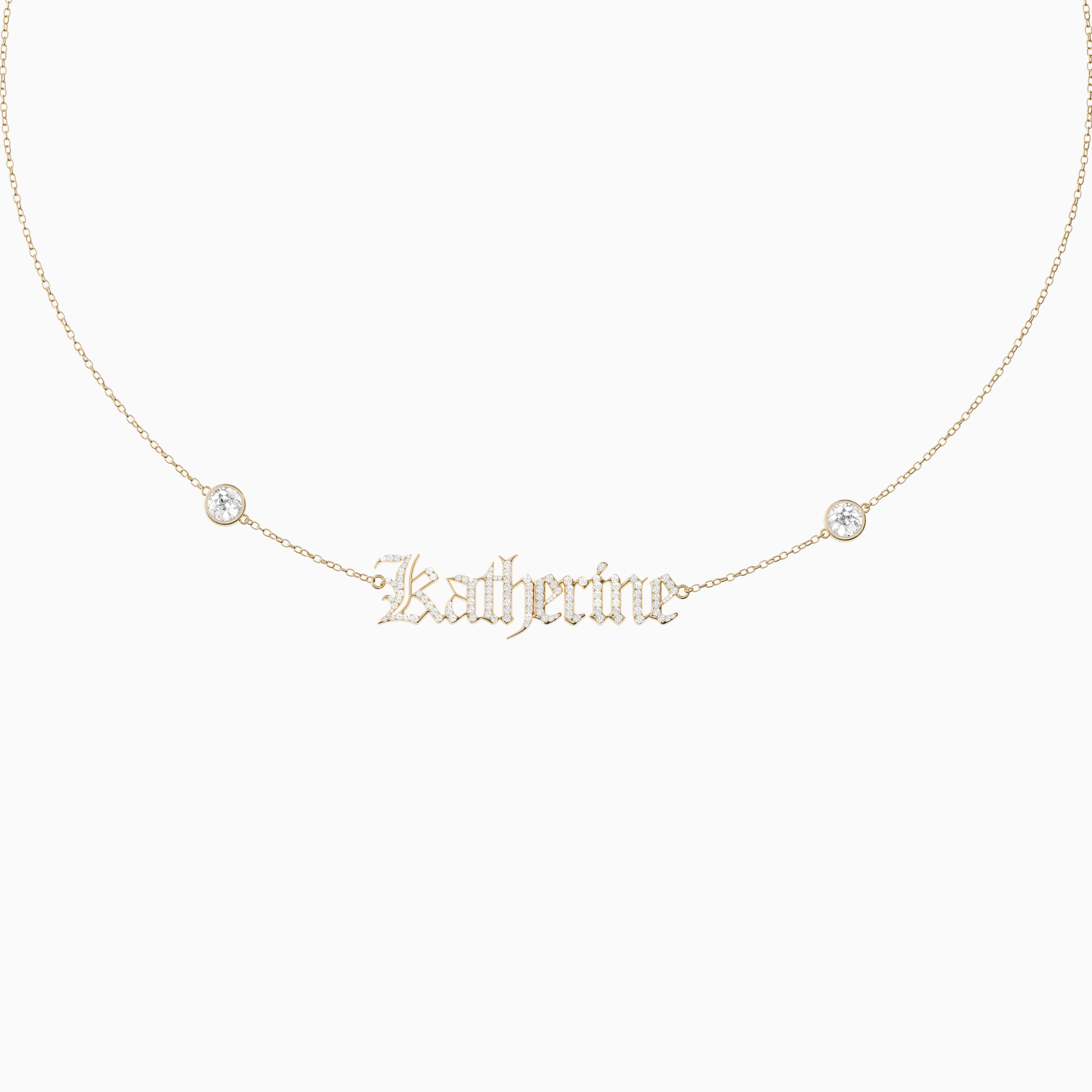 Signature Necklace - Single - Diamond Encrusted - Round Diamond Trinkets