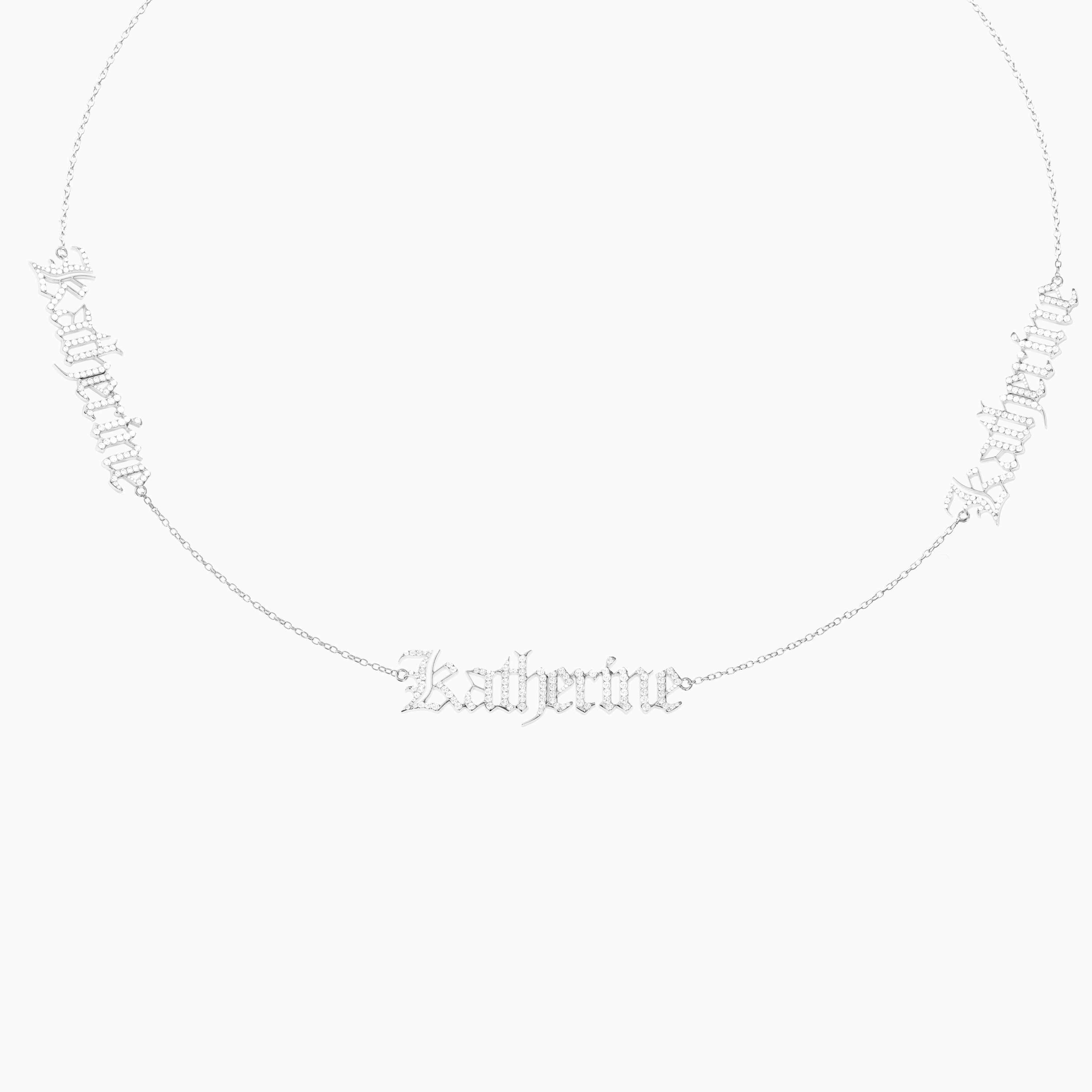 Signature Necklace - Triple - Diamond Encrusted