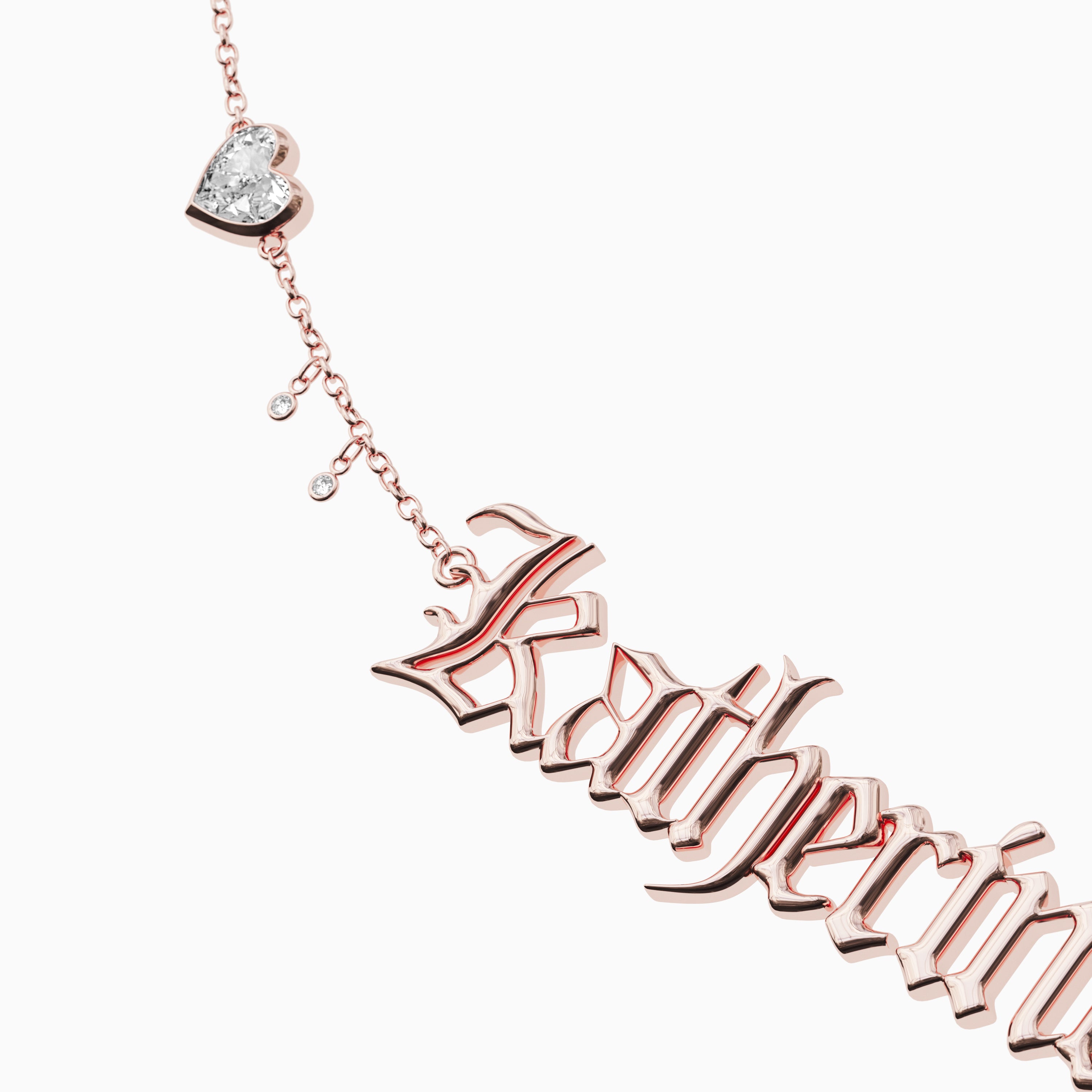 Signature Necklace - Double - Heart Diamond Trinket and Diamond Droplets