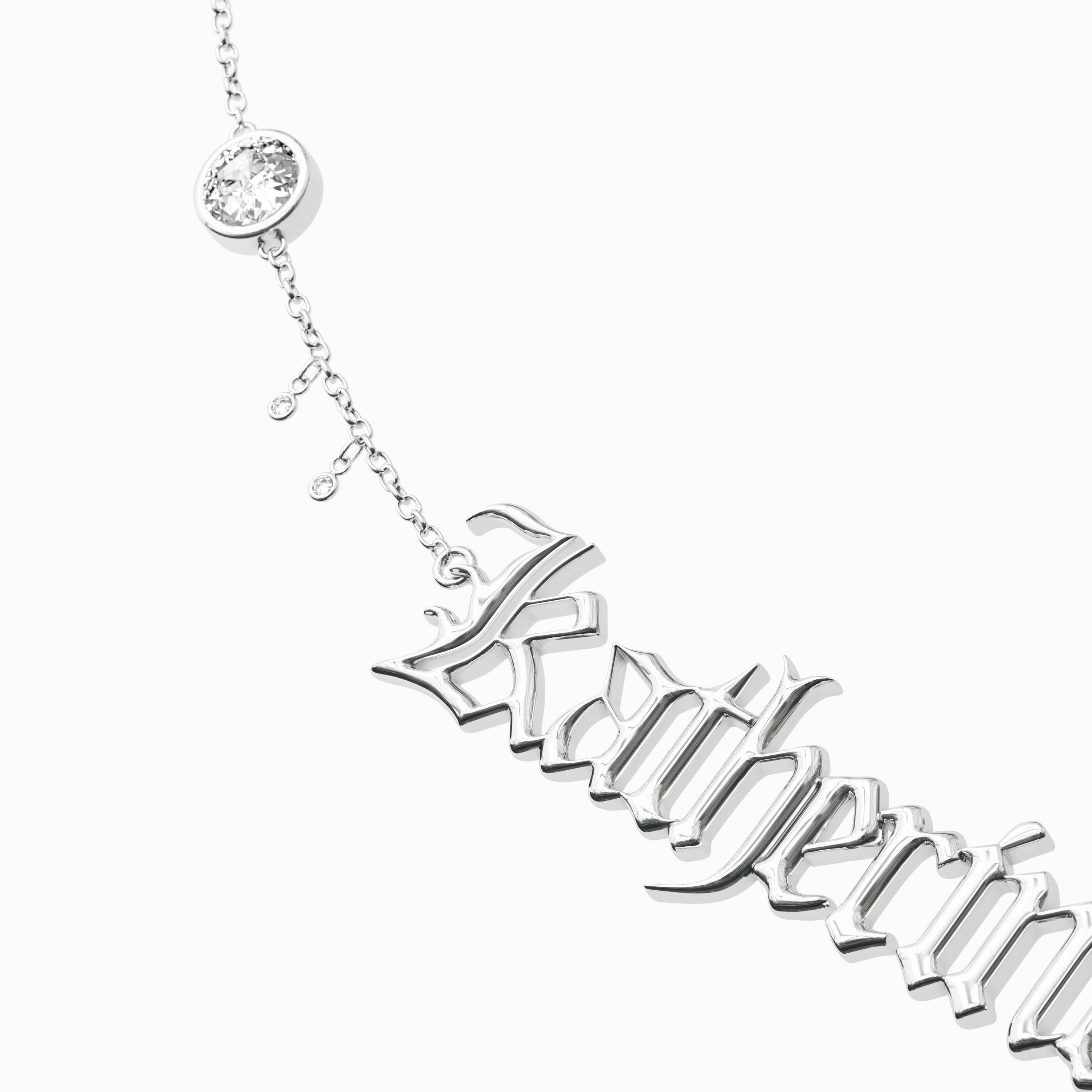 Signature Necklace - Triple - Round Diamond Trinkets and Diamond Droplets