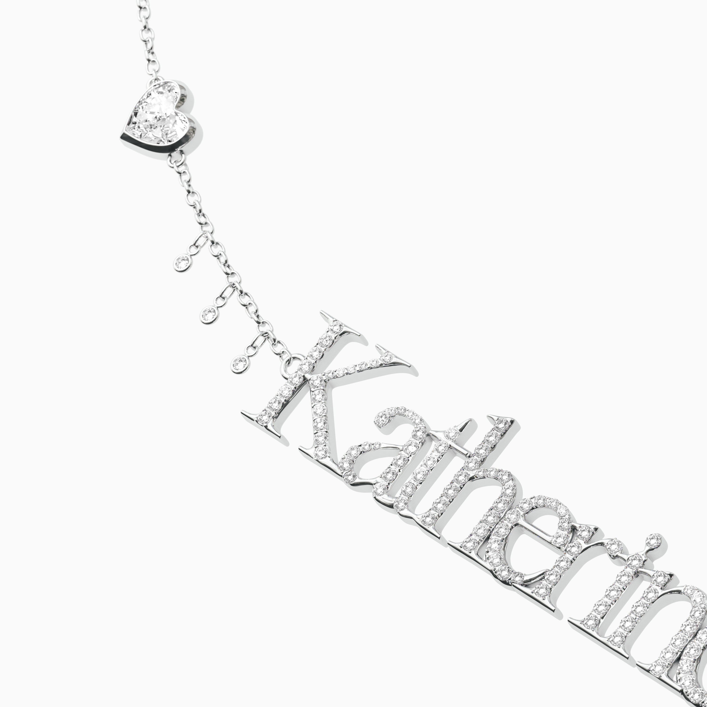 Signature Necklace - Single - Diamond Encrusted - Heart Diamond Trinkets and Diamond Droplets