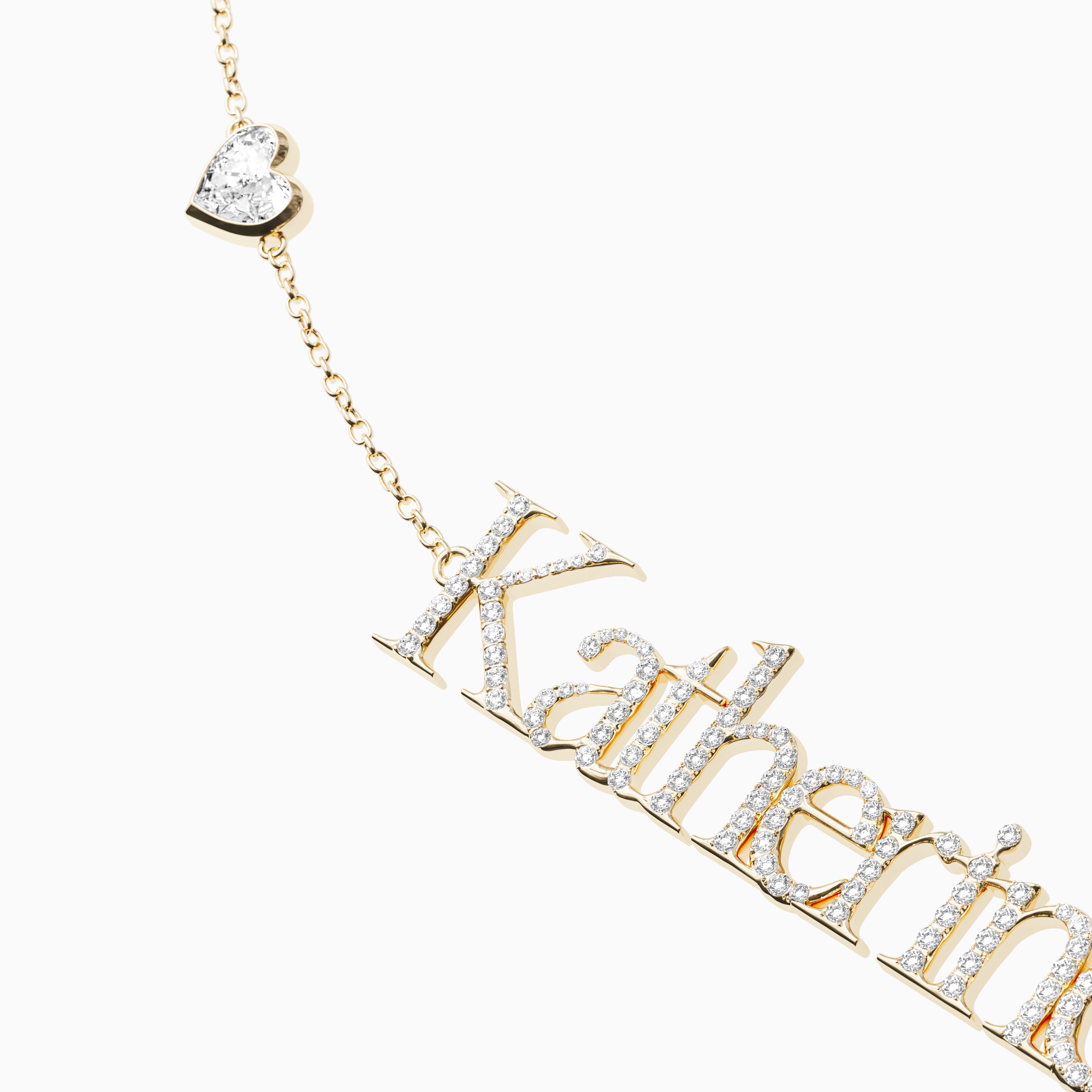 Signature Necklace - Double - Diamond Encrusted - Heart Diamond Trinket