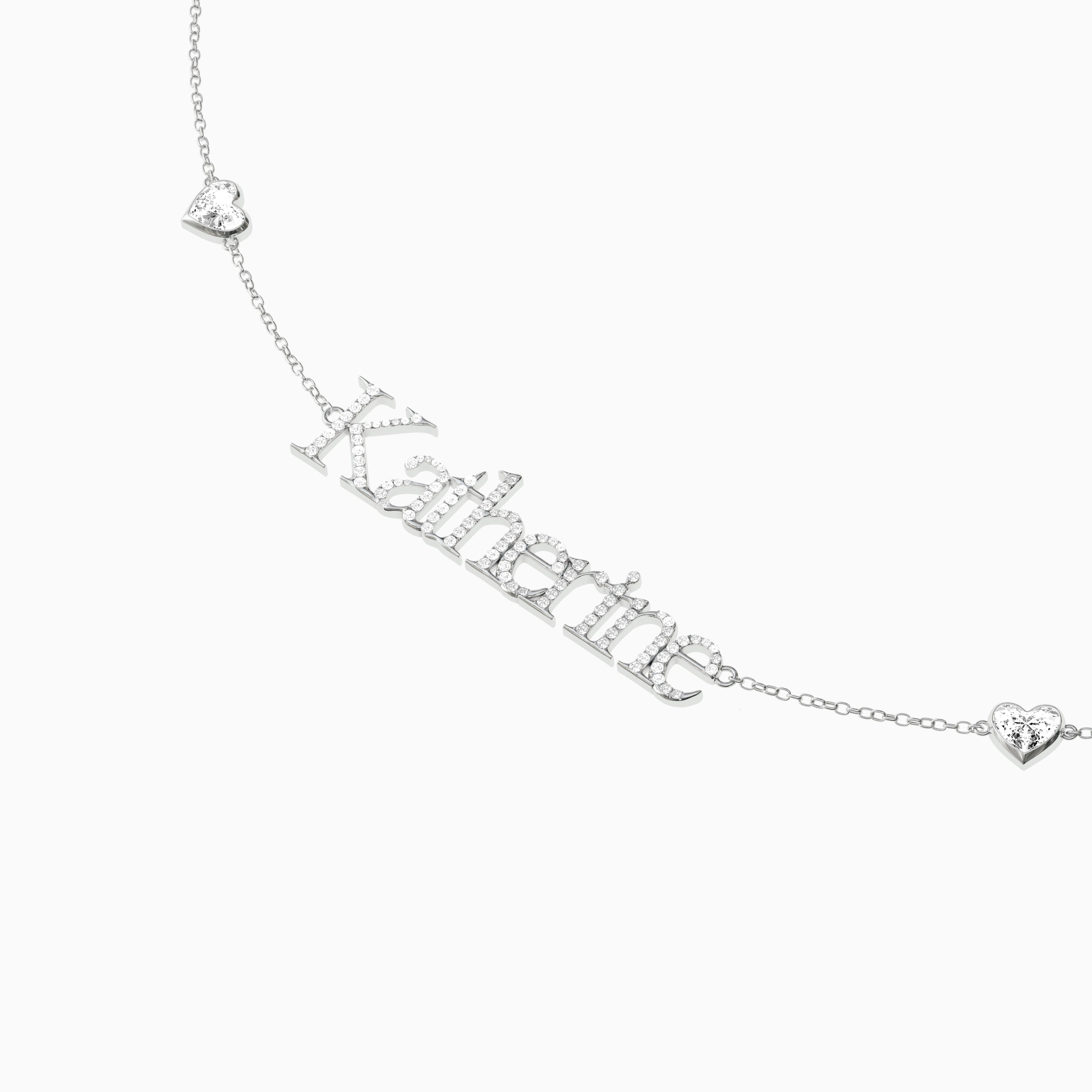 Signature Necklace - Single - Diamond Encrusted - Heart Diamond Trinkets