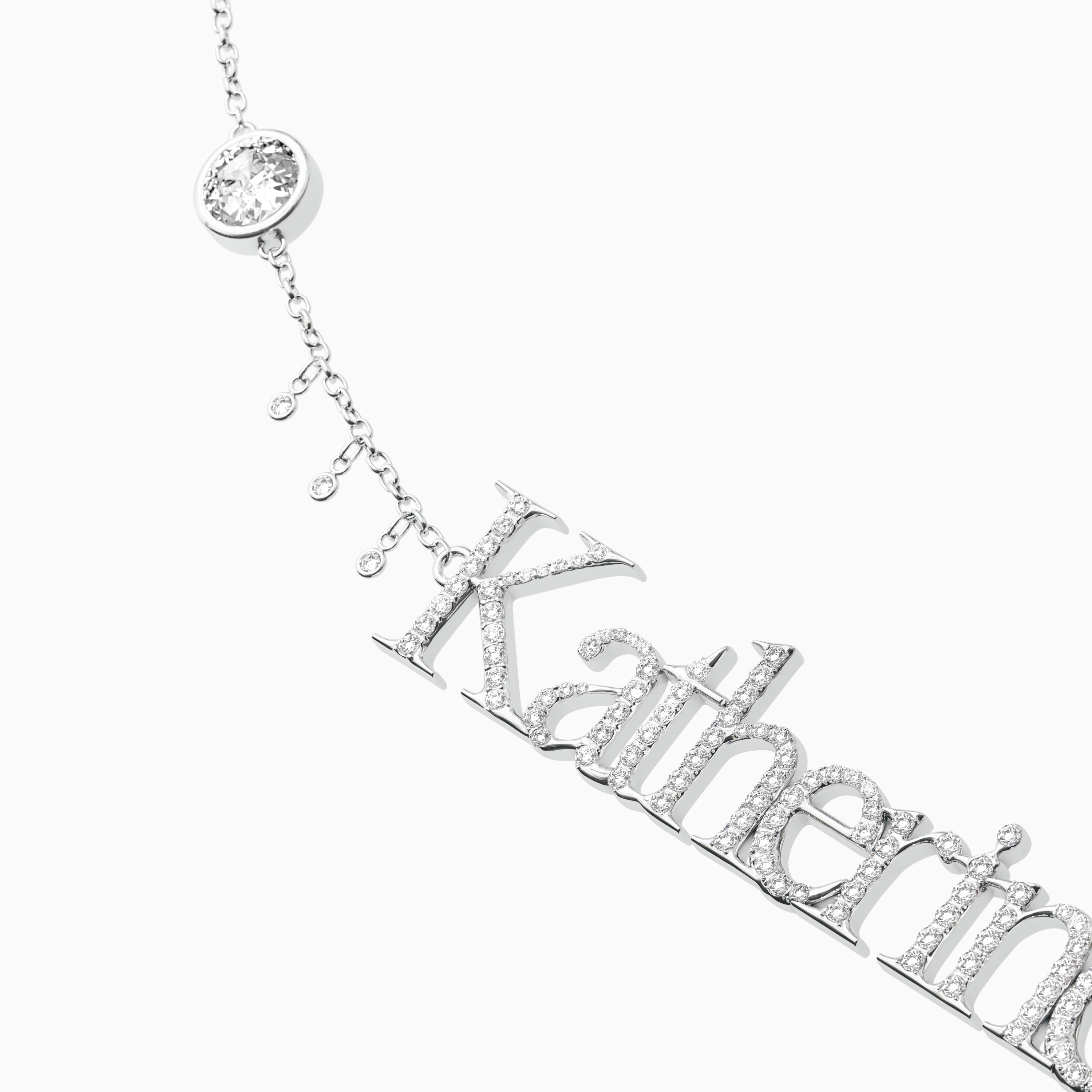 Signature Necklace - Single - Diamond Encrusted - Round Diamond Trinkets and Diamond Droplets