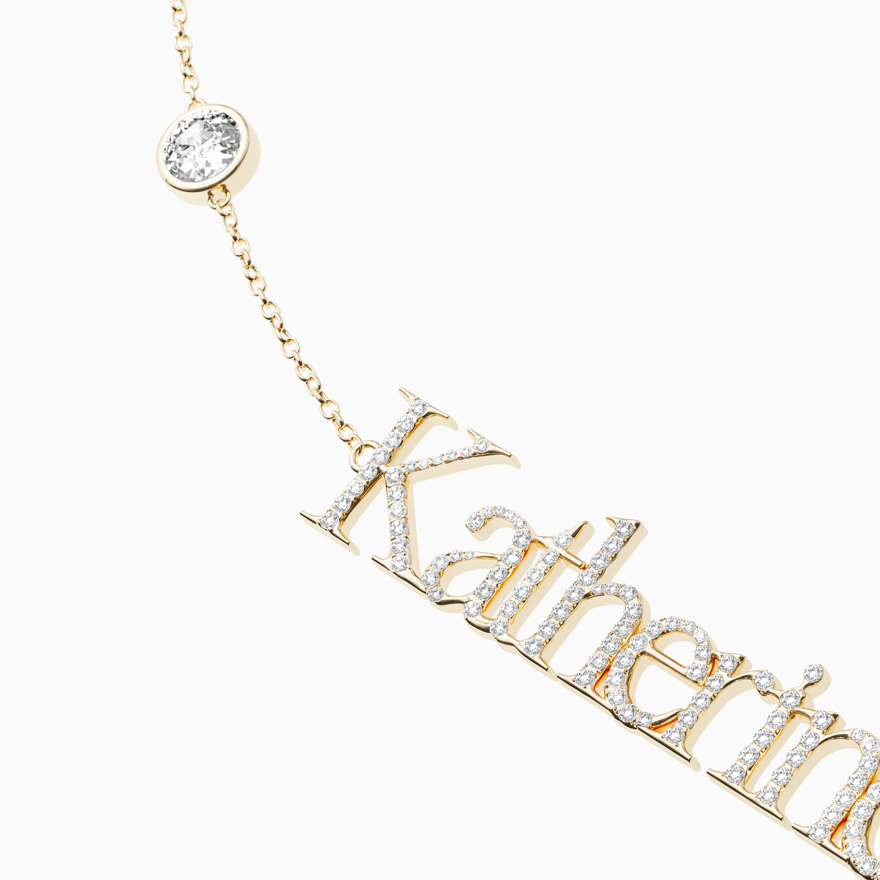 Signature Necklace - Single - Diamond Encrusted - Round Diamond Trinkets