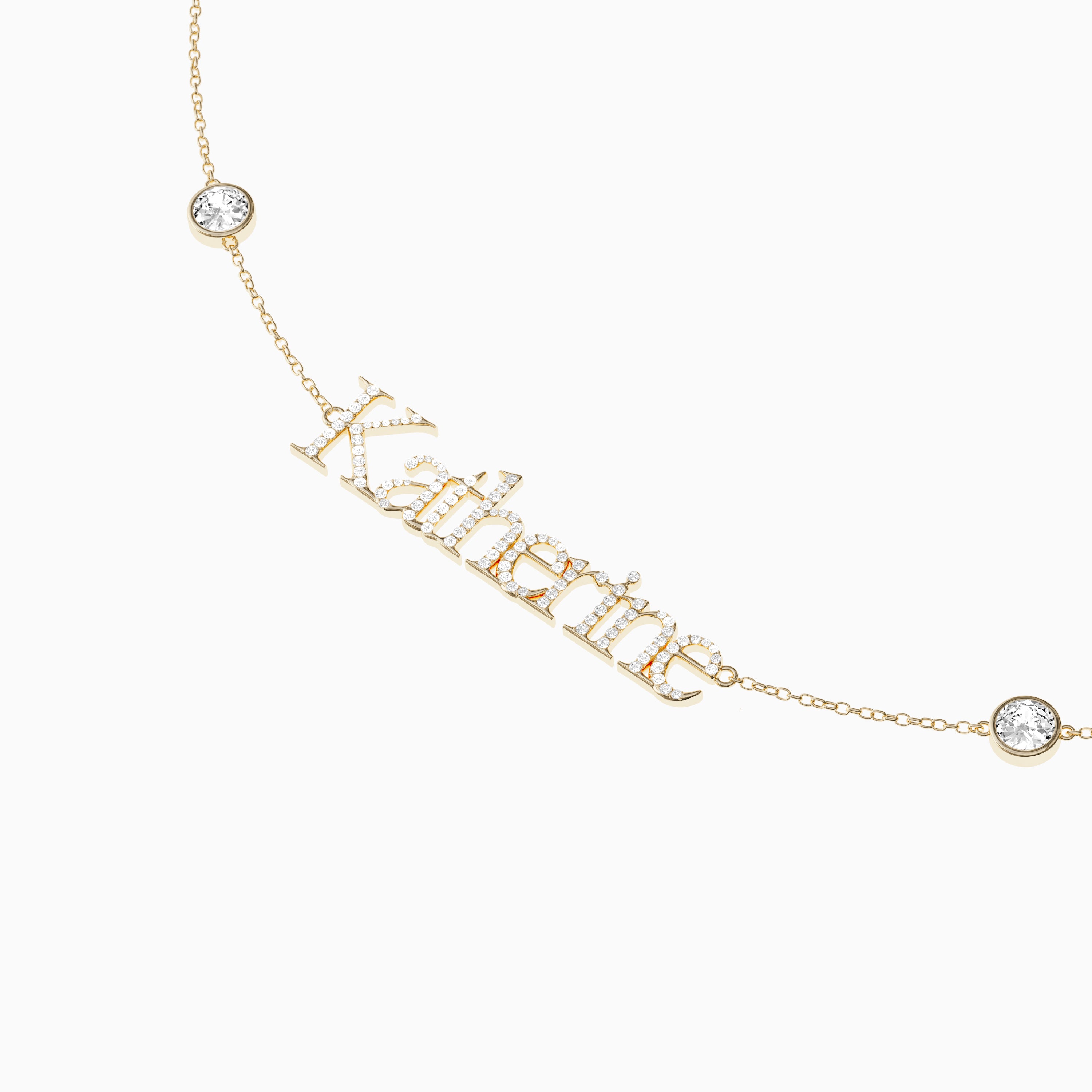 Signature Necklace - Single - Diamond Encrusted - Round Diamond Trinkets