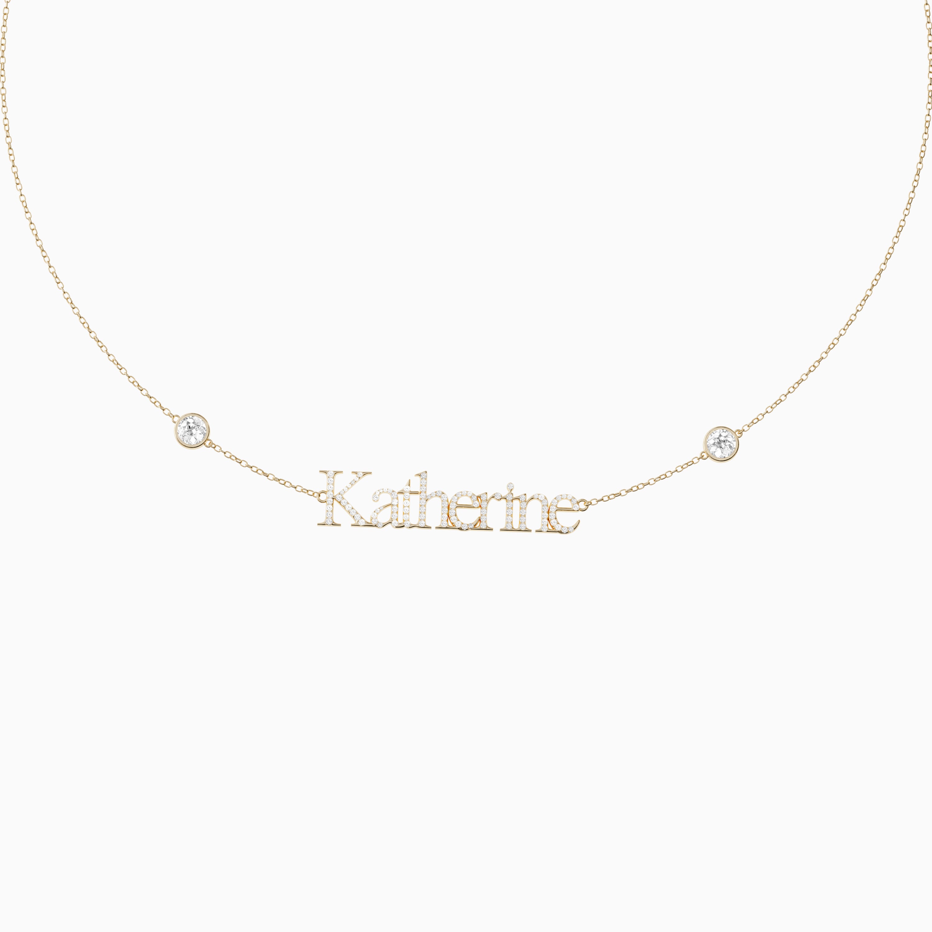 Signature Necklace - Single - Diamond Encrusted - Round Diamond Trinkets