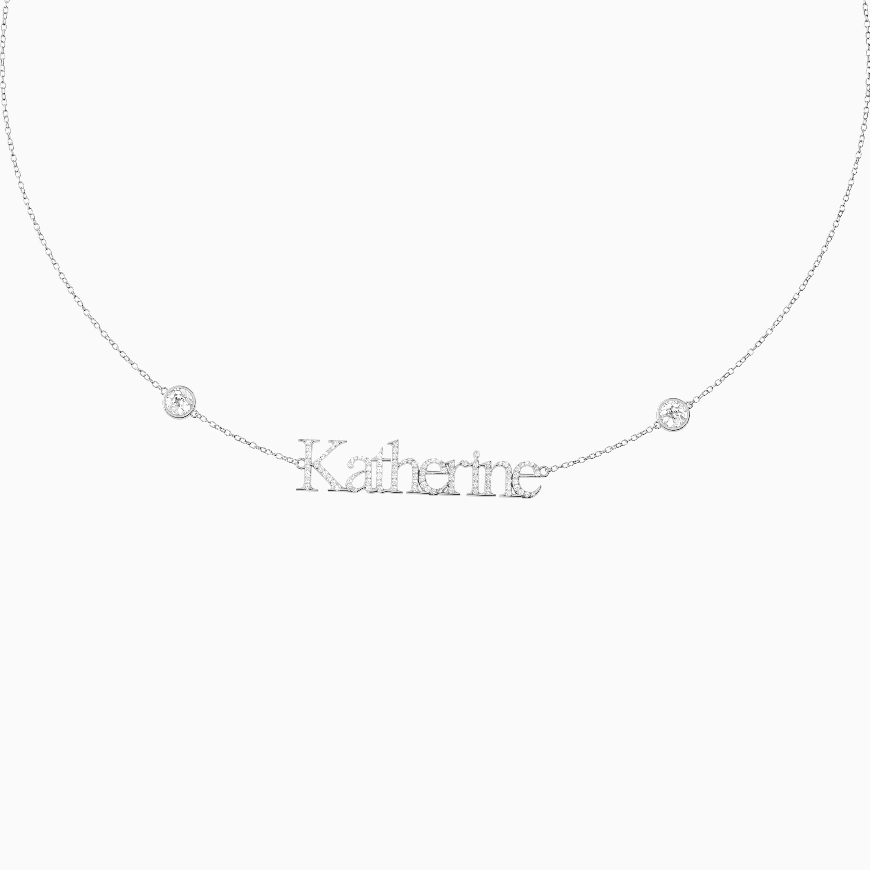 Signature Necklace - Single - Diamond Encrusted - Round Diamond Trinkets