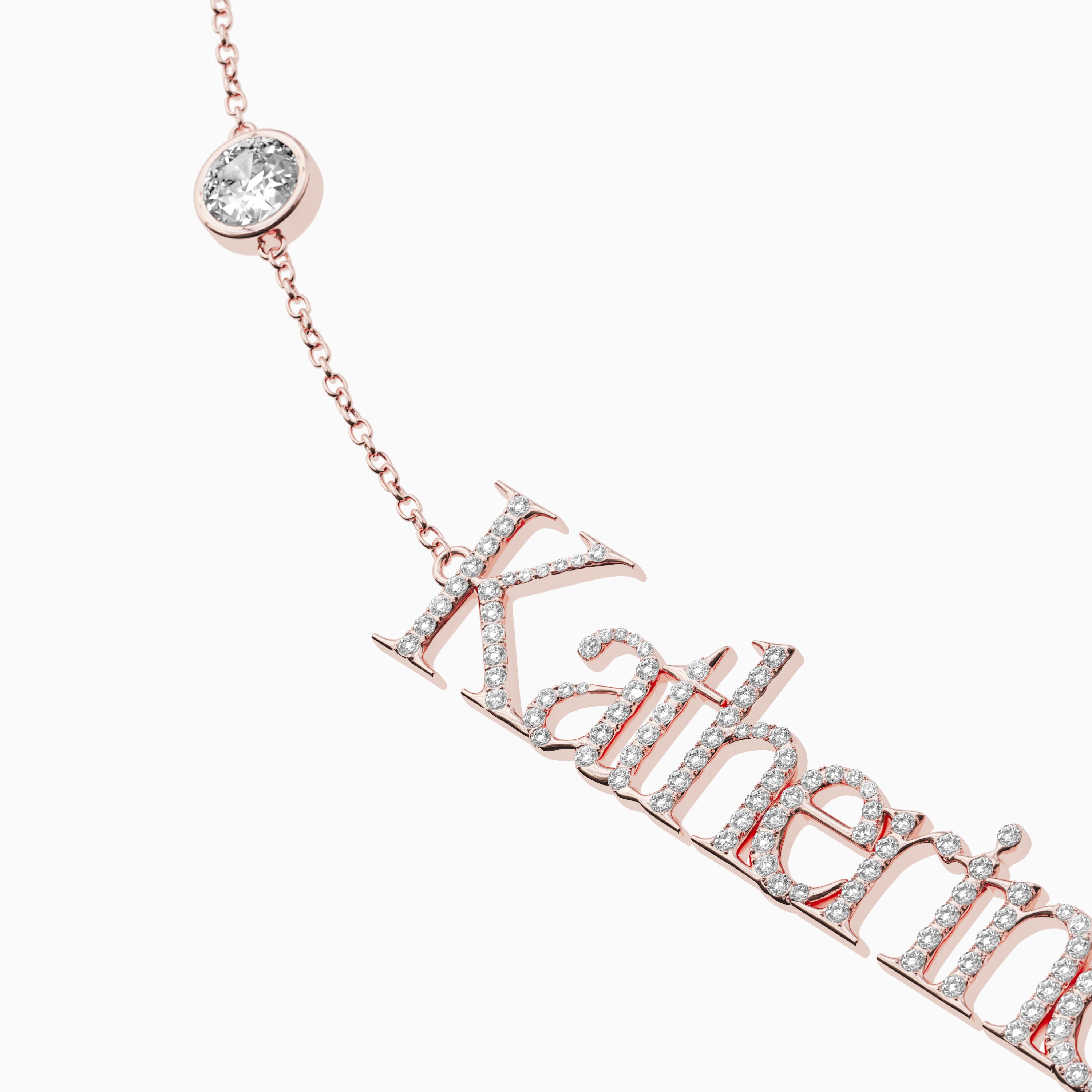 Signature Necklace - Double - Diamond Encrusted - Round Diamond Trinket