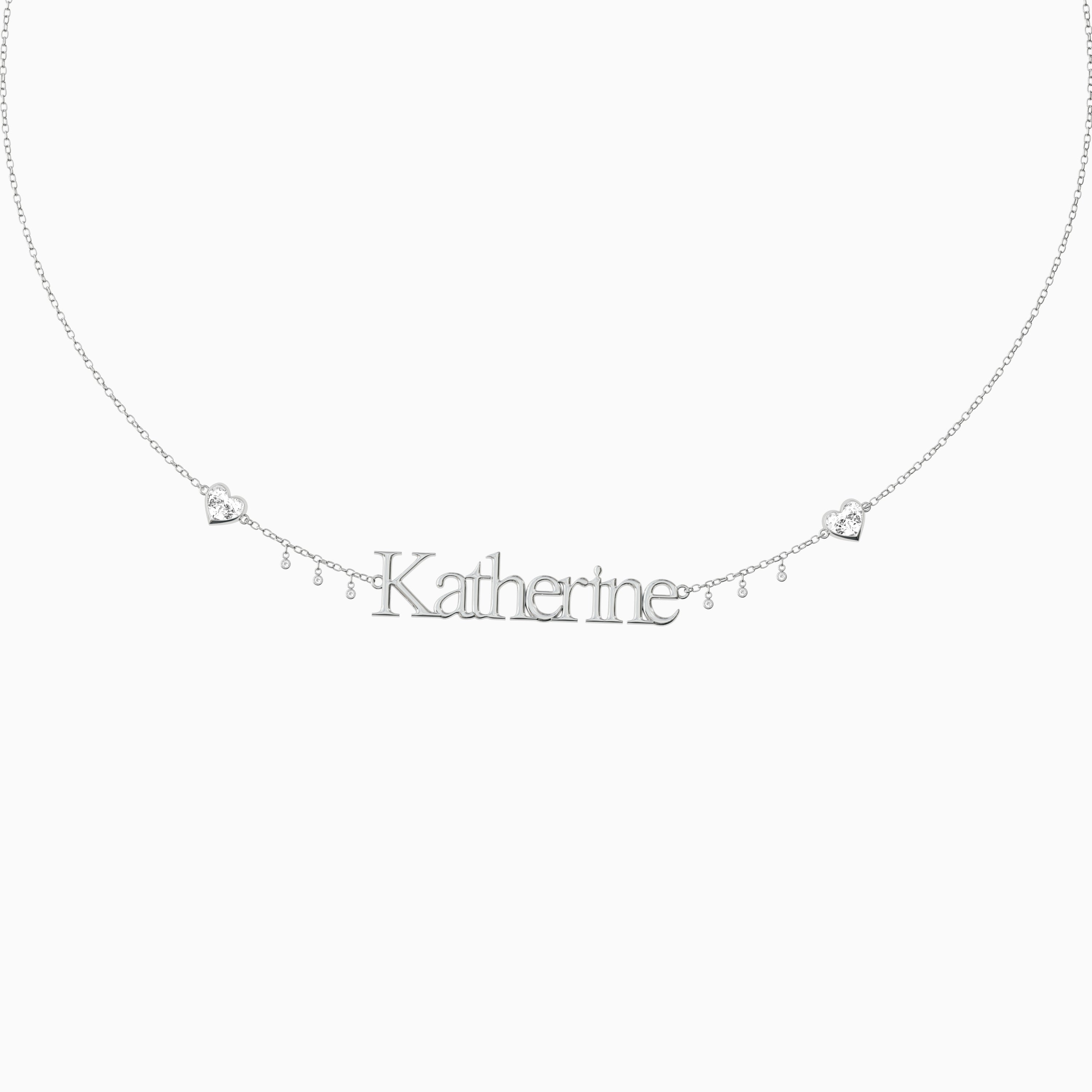 Signature Necklace - Single - Heart Diamond Trinkets and Diamond Droplets